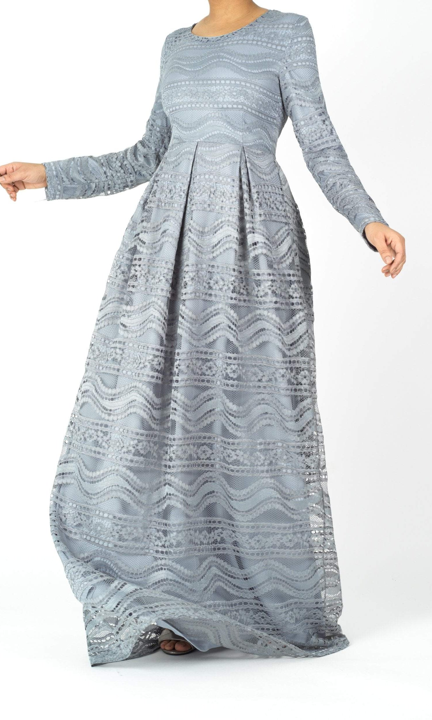 Ethereal Flare Lace Maxi Dress - Kabayare