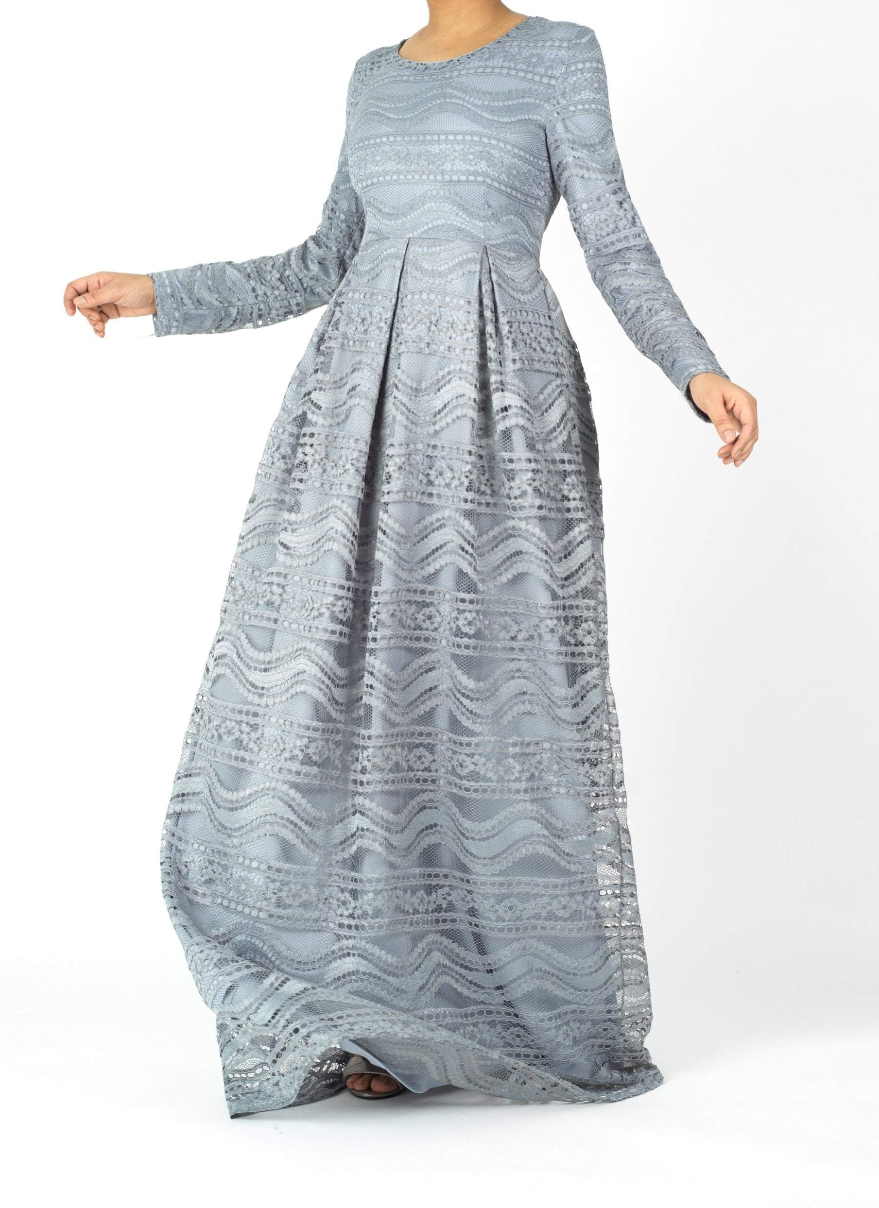 Ethereal Flare Lace Maxi Dress - Kabayare