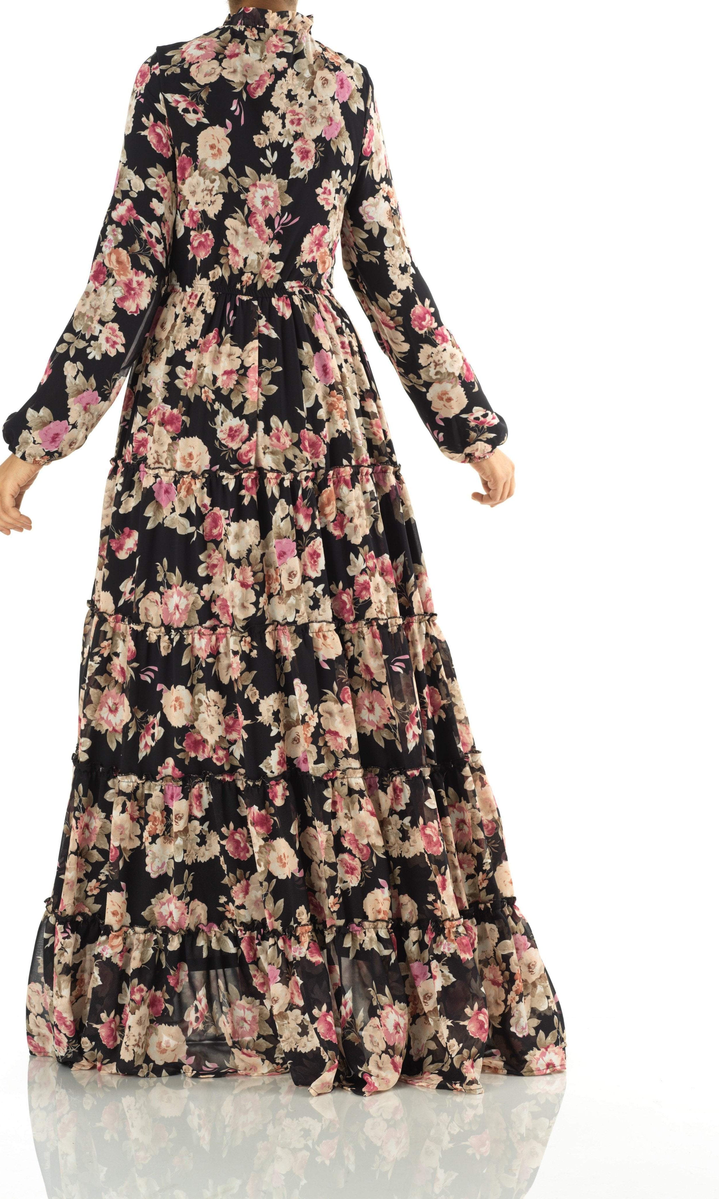 Everlasting Bliss Floral Print Modest maxi dress Kabayare
