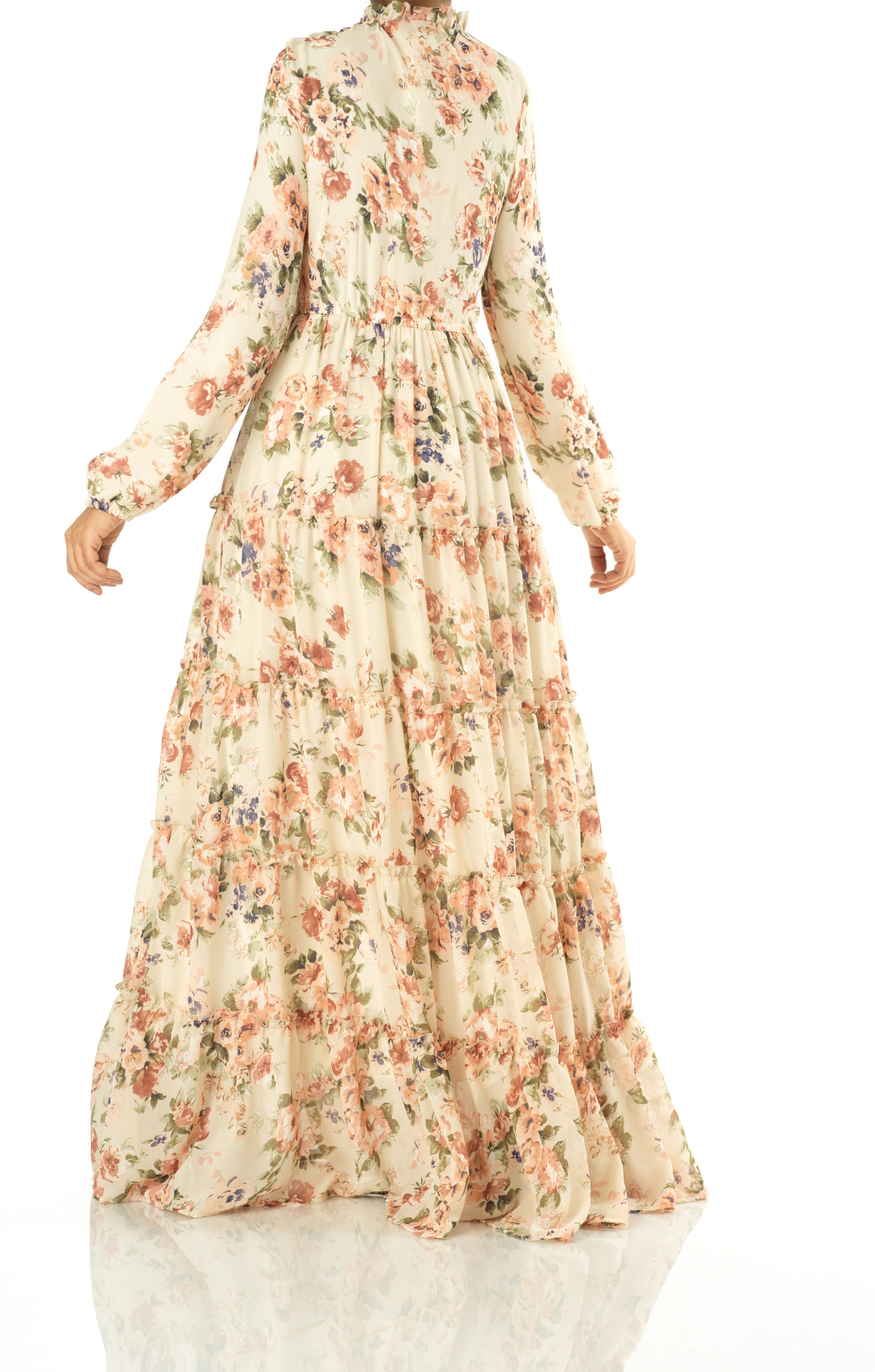 Everlasting Bliss Floral Print Modest maxi dress Kabayare