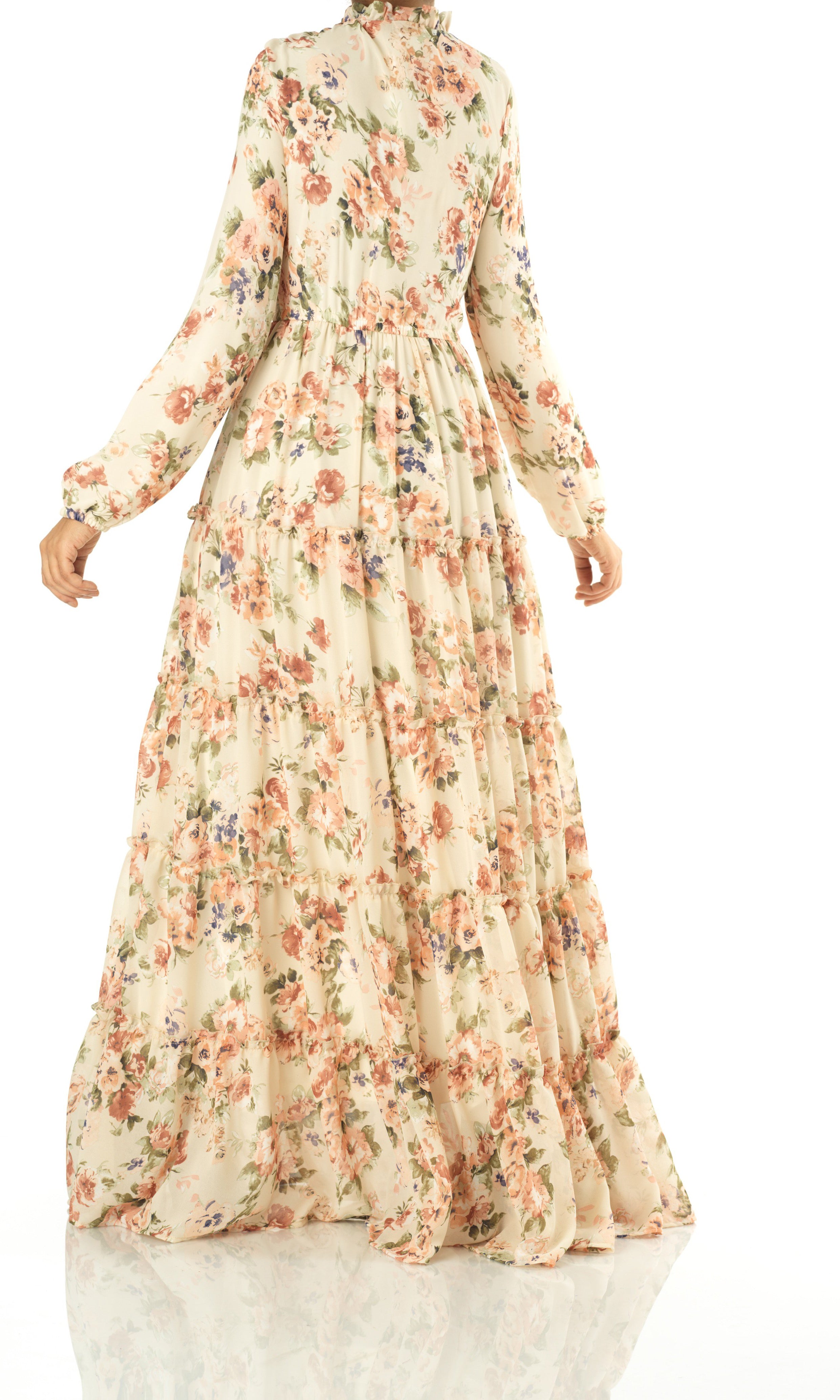 Everlasting Bliss Floral Print Modest maxi dress Kabayare