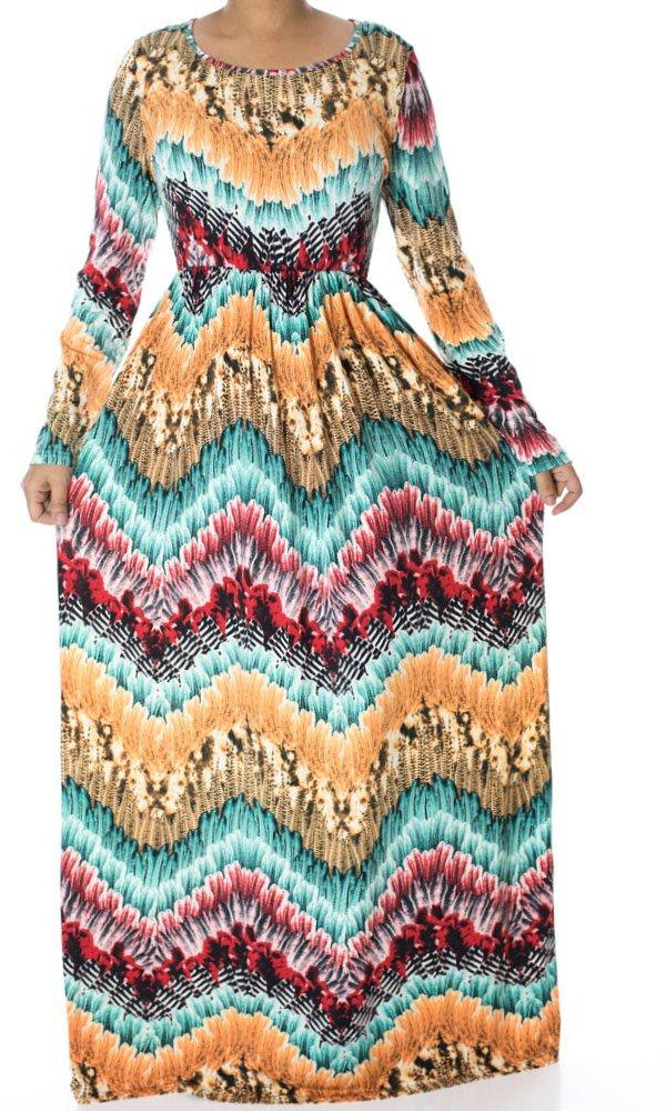 Faded Peacock maxi dress Kabayare