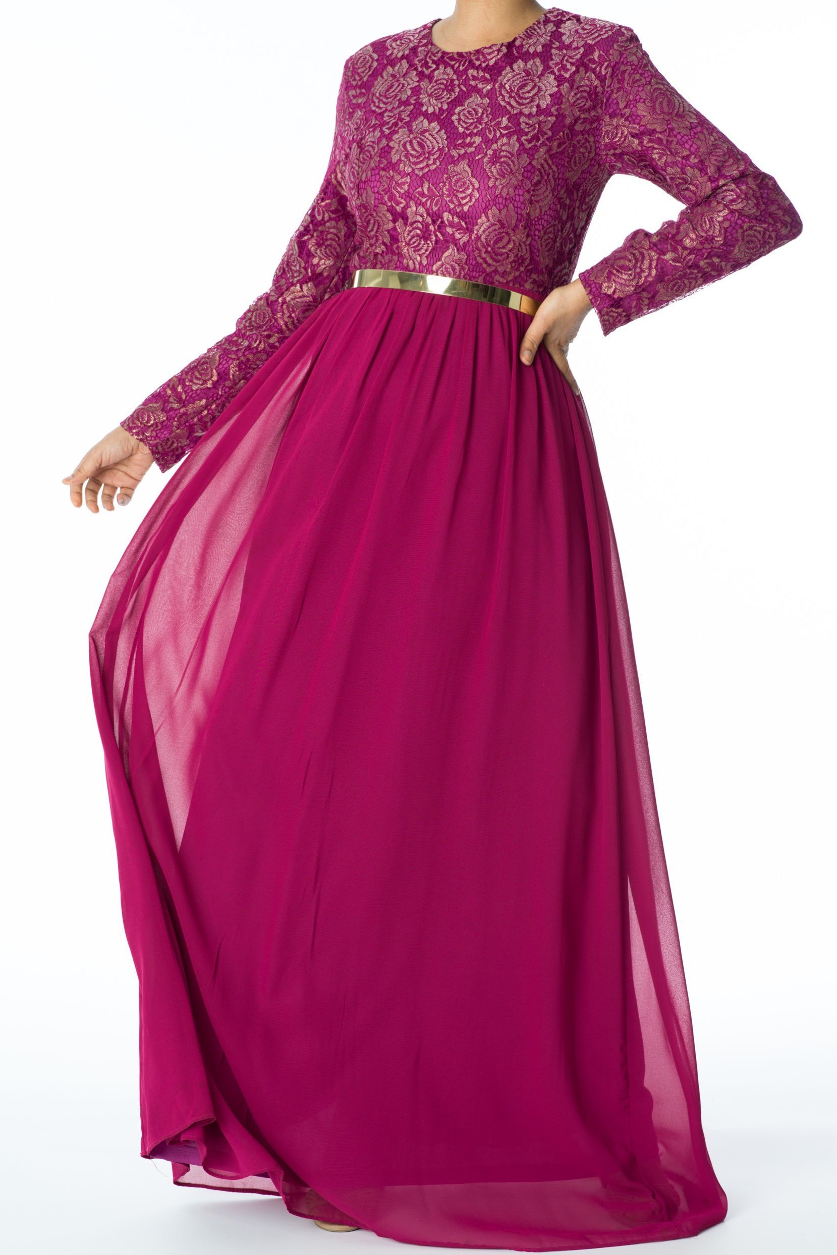 FAIRYTALE Lace detail chiffon dress Kabayare