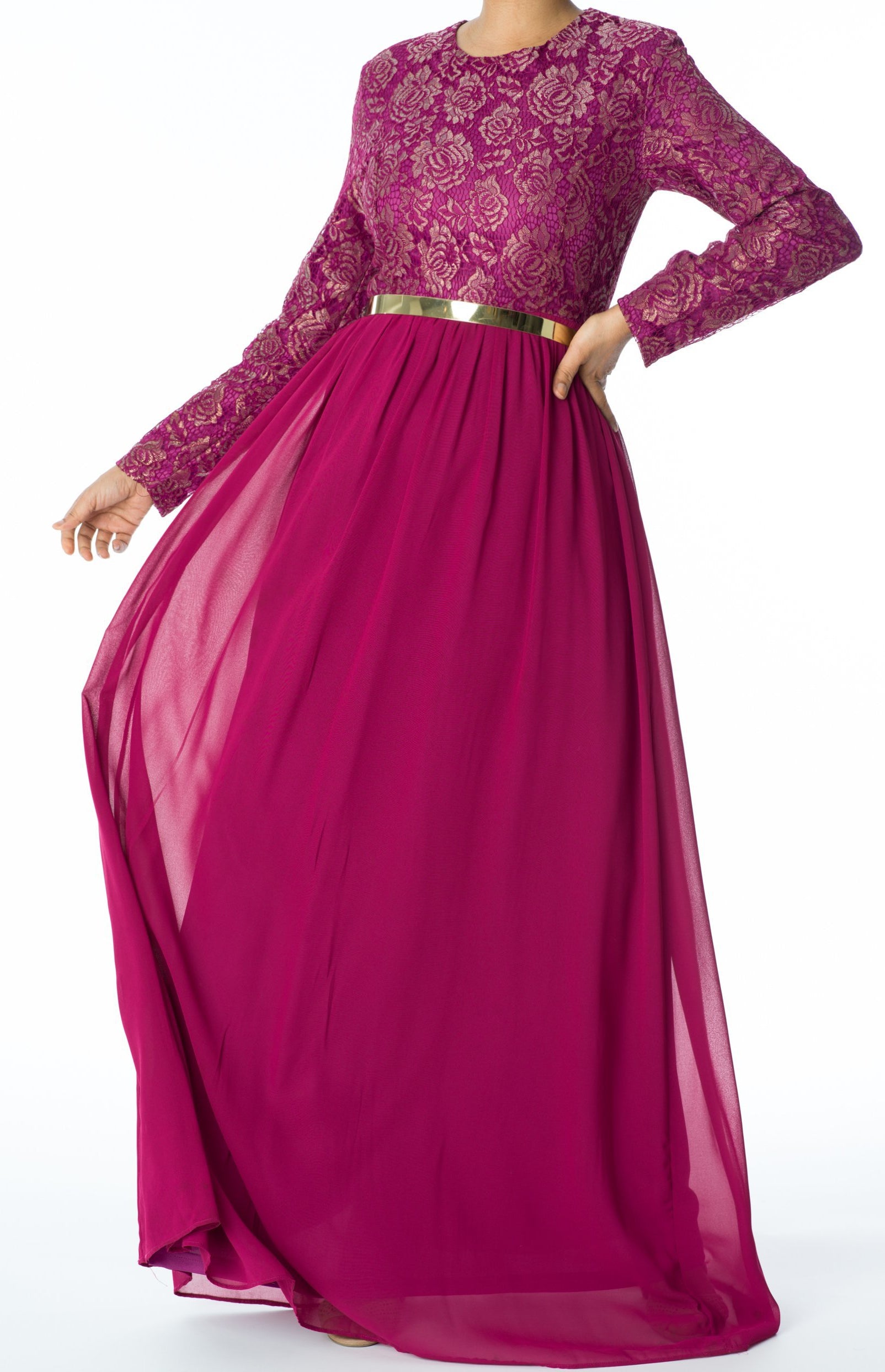 FAIRYTALE Lace detail chiffon dress Kabayare