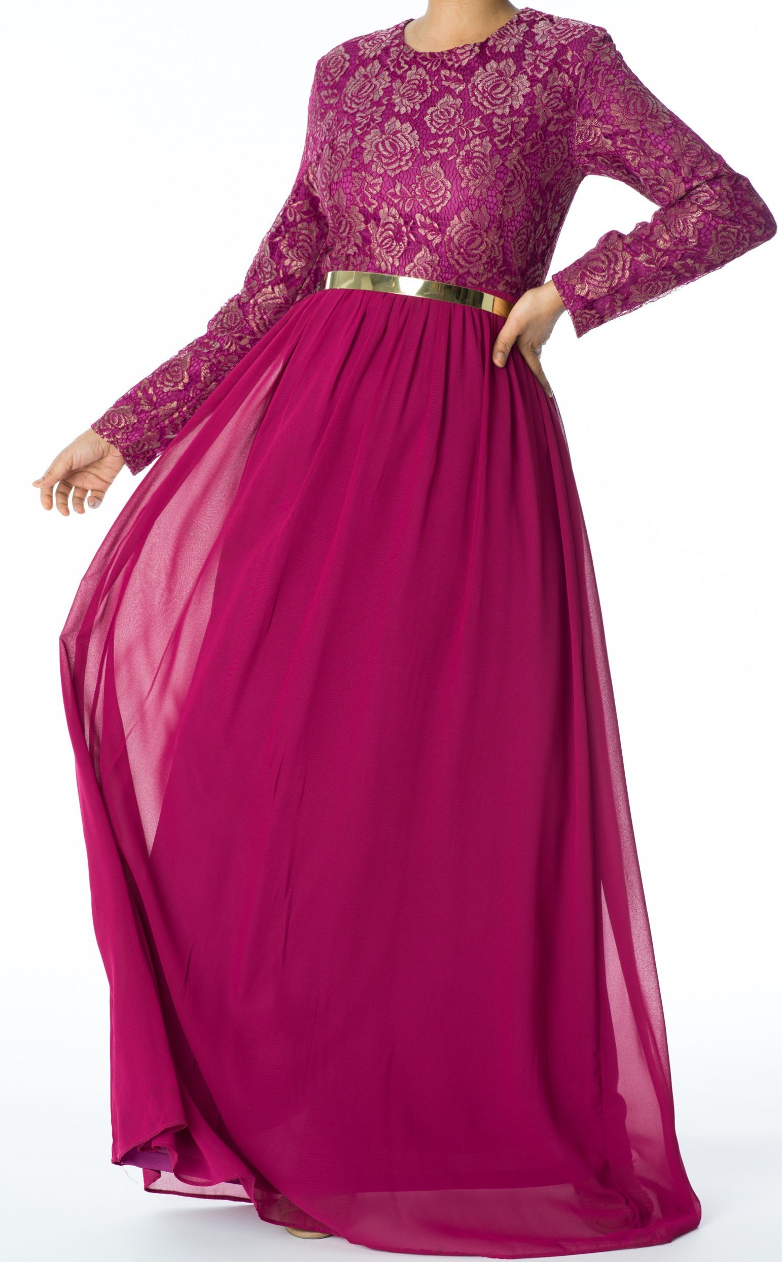 FAIRYTALE Lace detail chiffon dress Kabayare