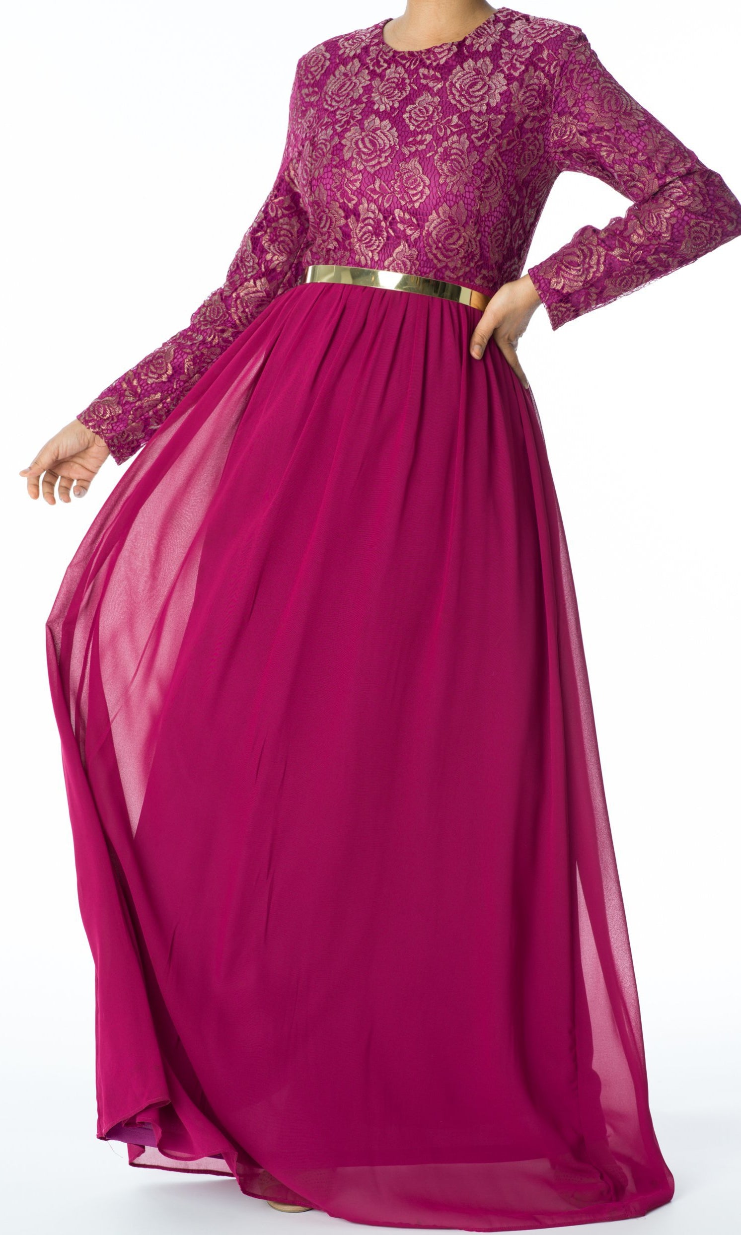 FAIRYTALE Lace detail chiffon dress Kabayare