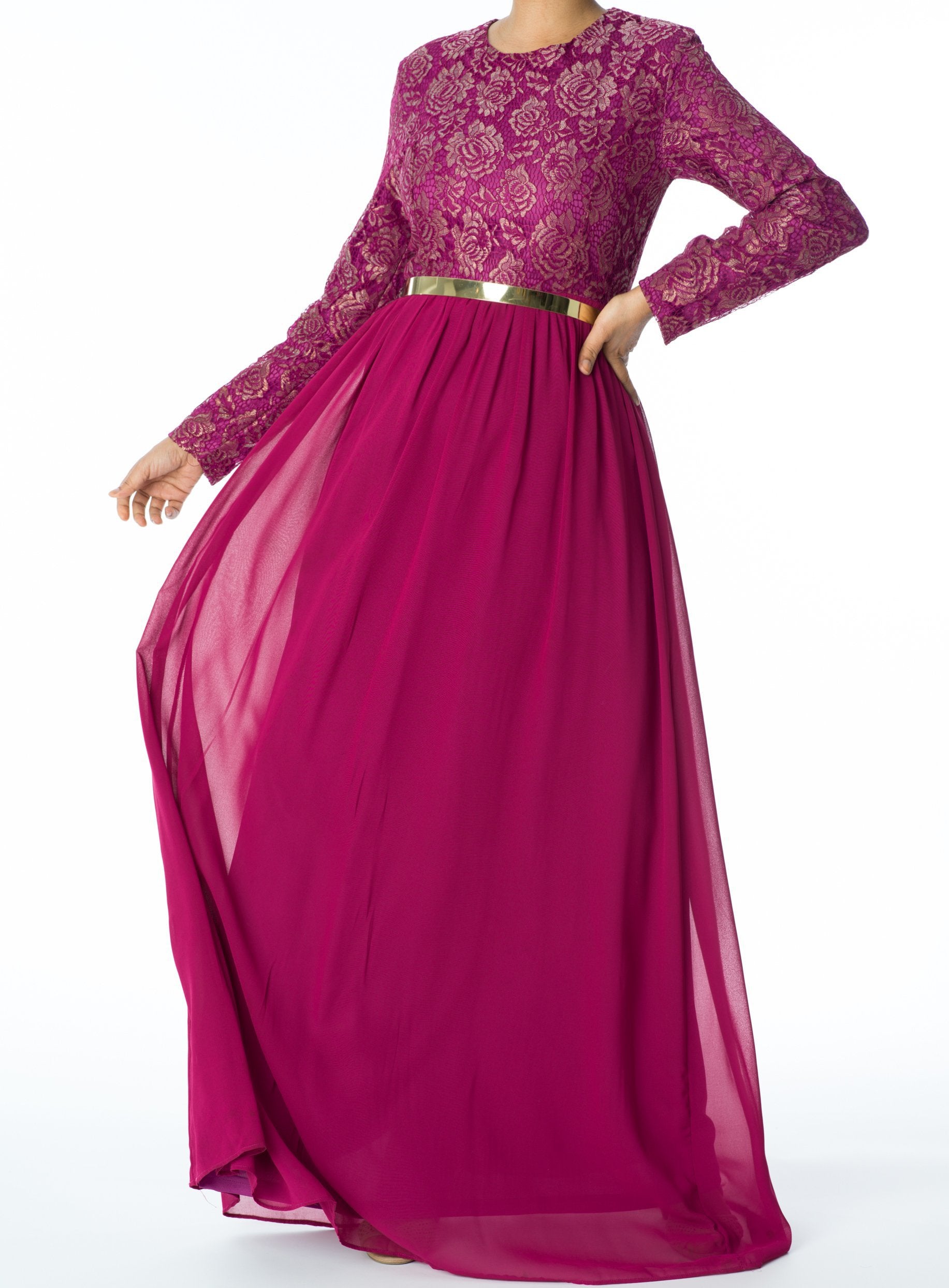 FAIRYTALE Lace detail chiffon dress Kabayare
