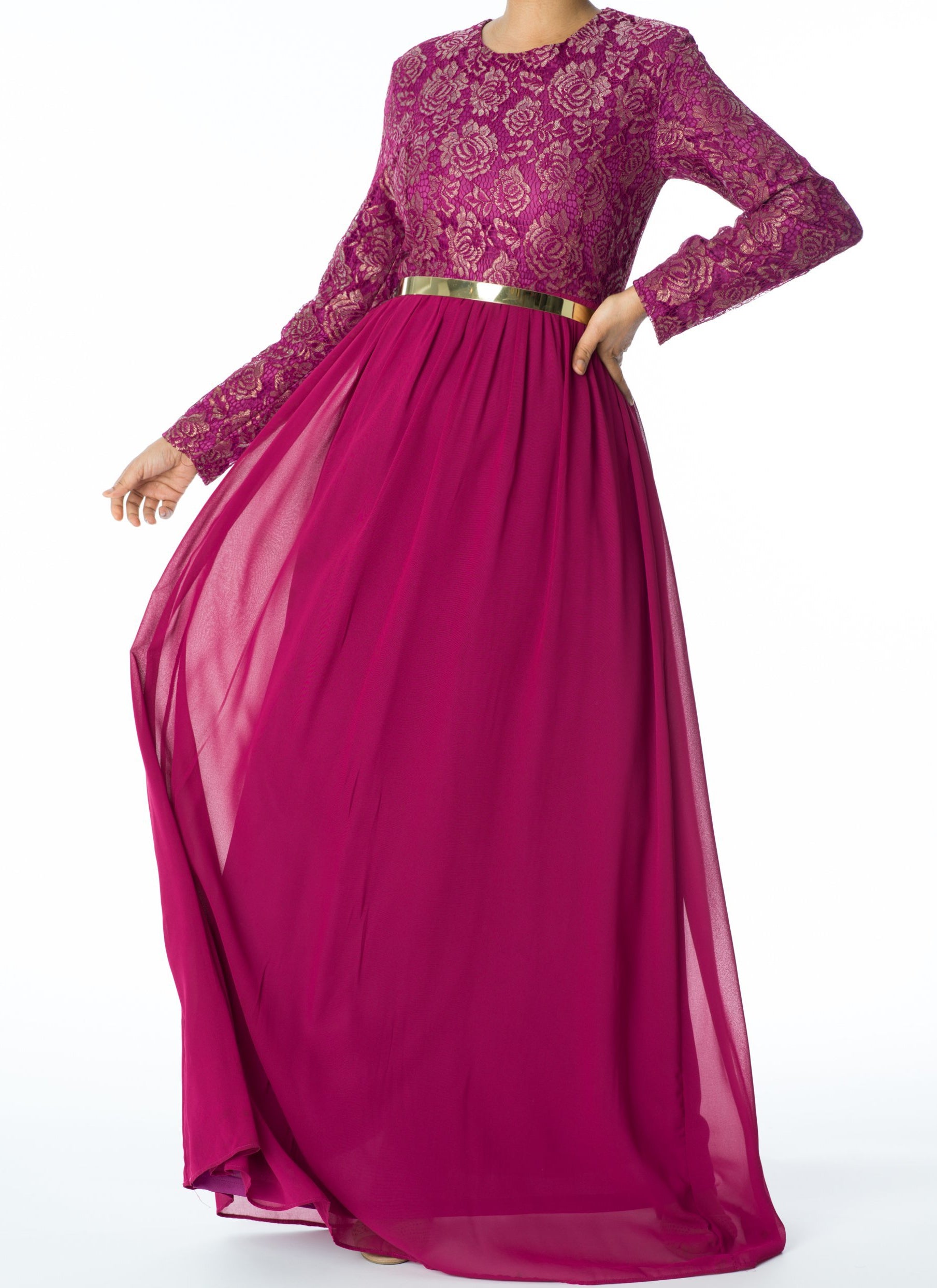 FAIRYTALE Lace detail chiffon dress Kabayare