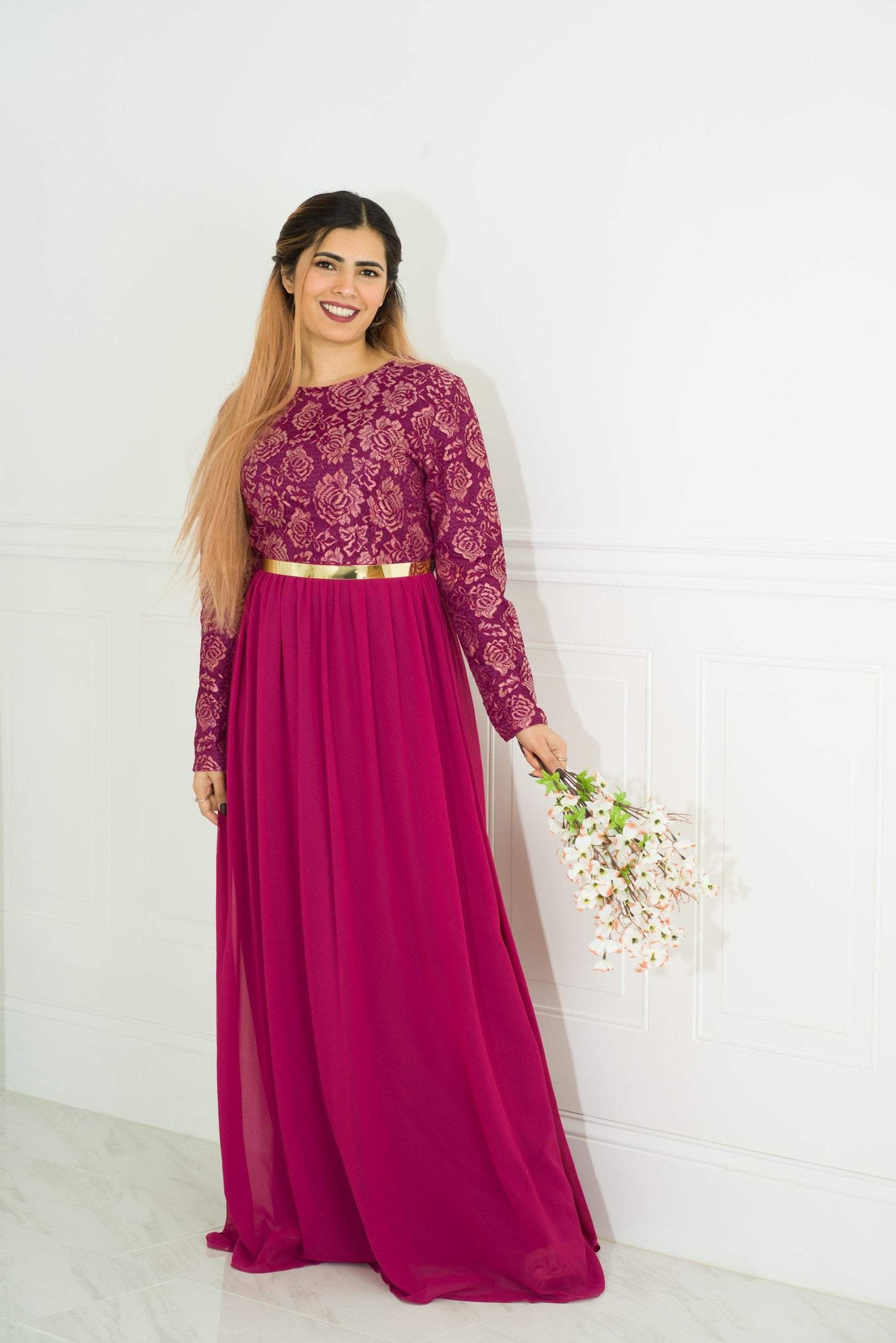 FAIRYTALE Lace detail chiffon dress Kabayare