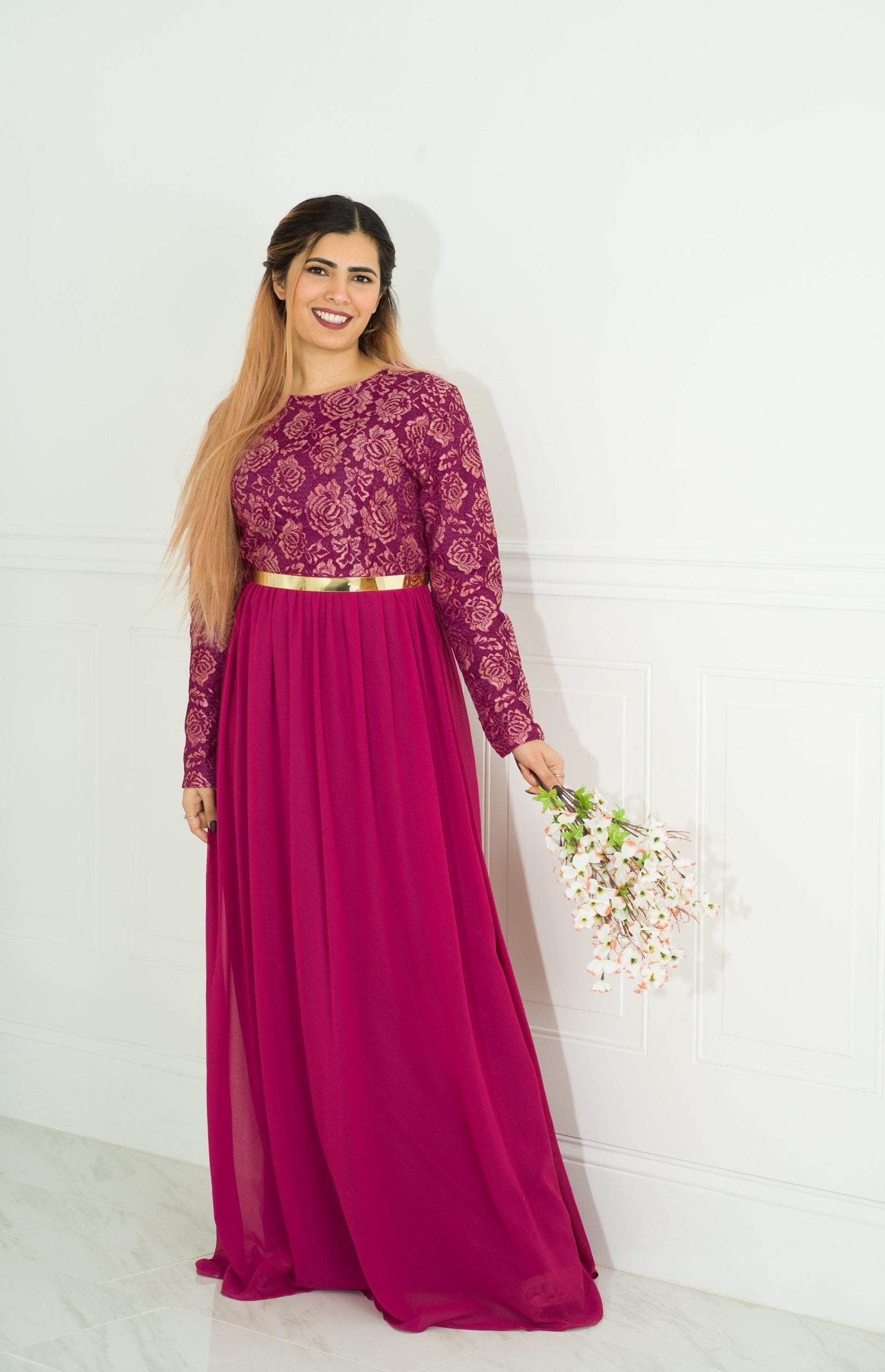 FAIRYTALE Lace detail chiffon dress Kabayare