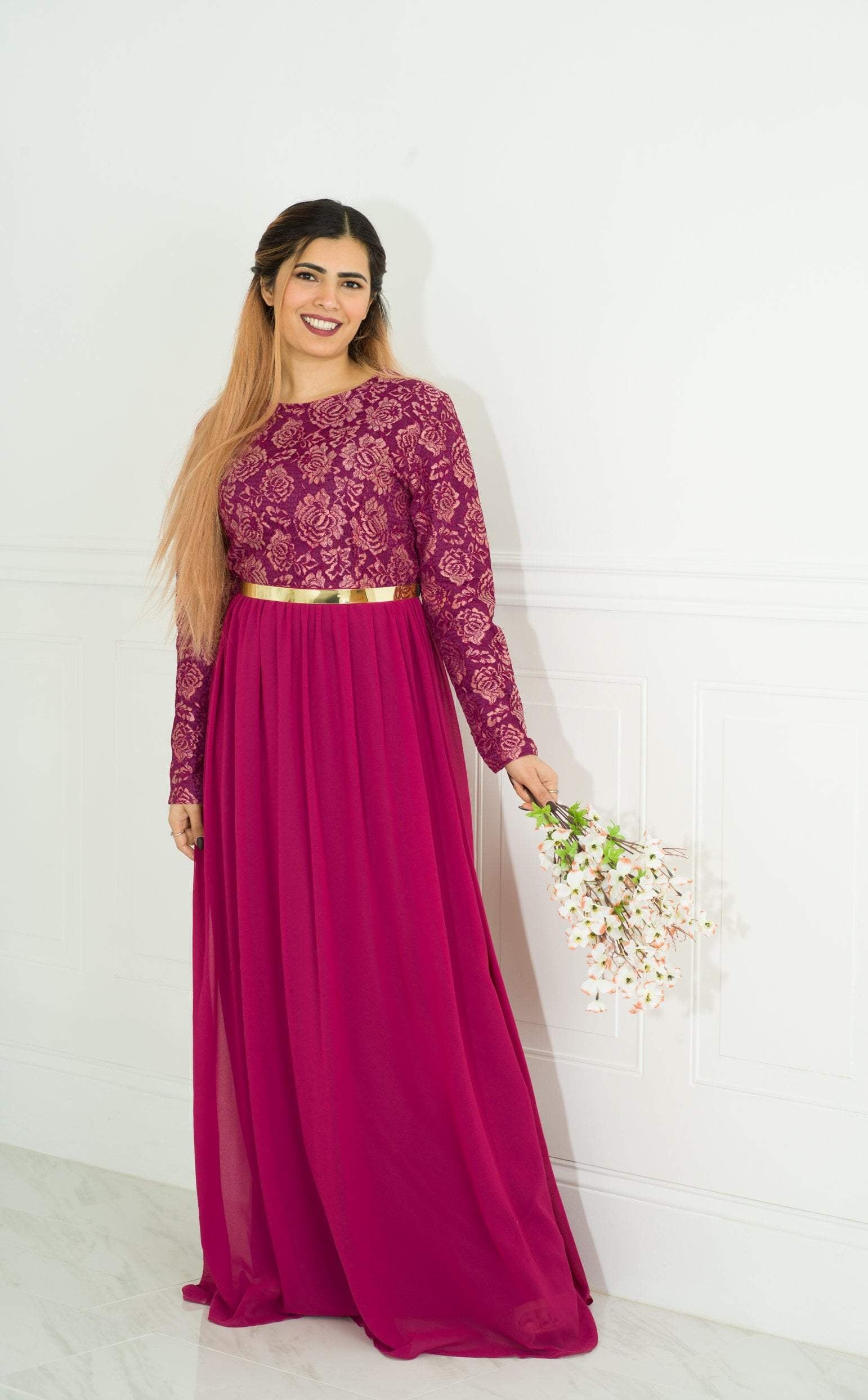 FAIRYTALE Lace detail chiffon dress Kabayare