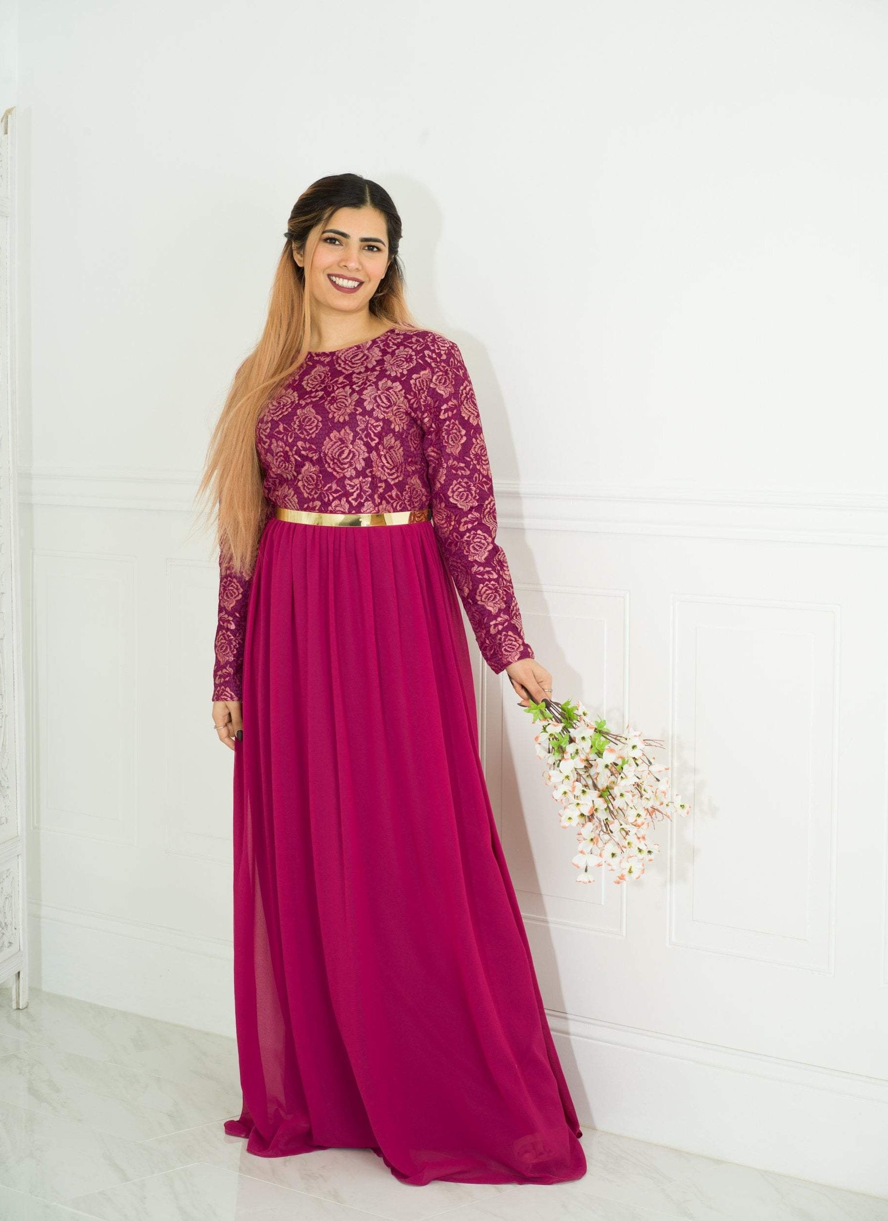 FAIRYTALE Lace detail chiffon dress Kabayare