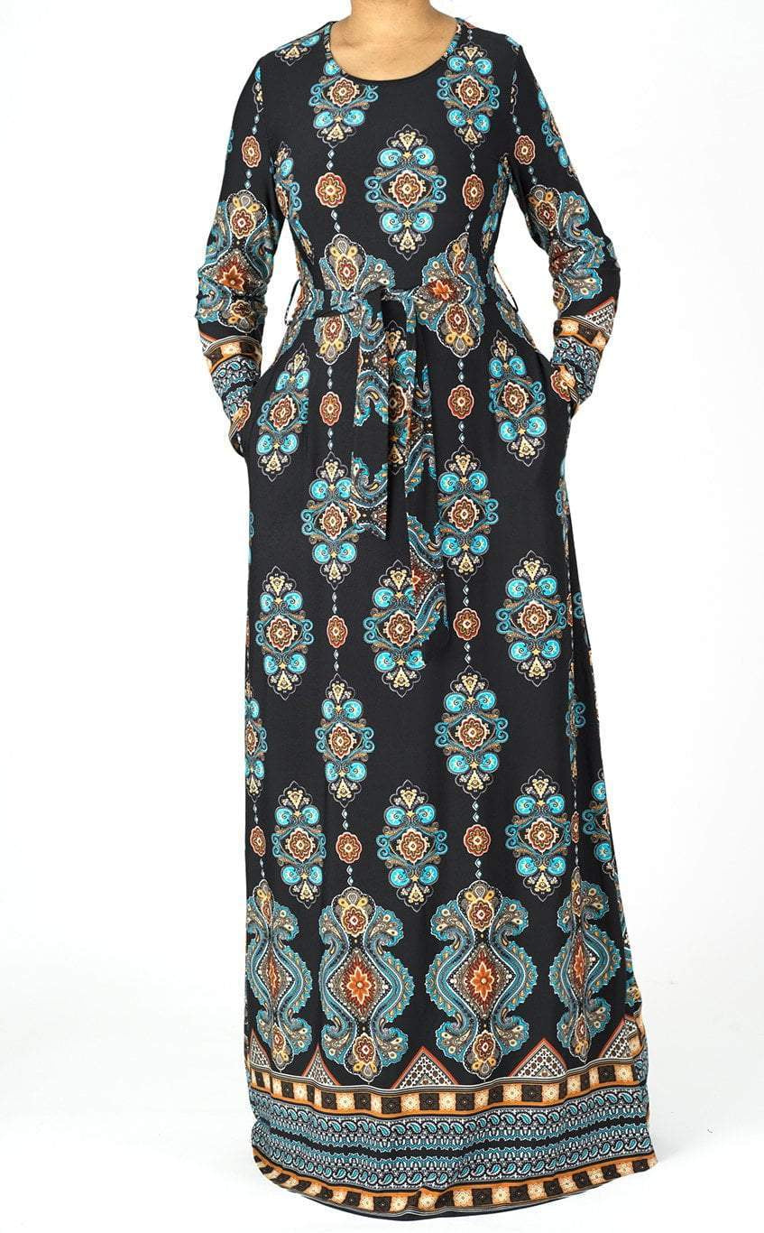 Fleur-de-lis print maxi dress Kabayare