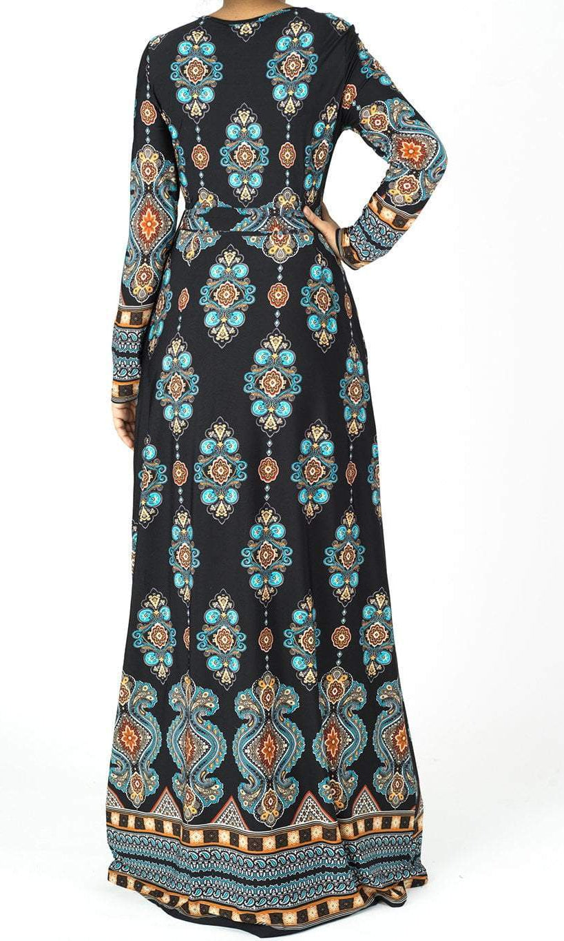 Fleur-de-lis print maxi dress Kabayare