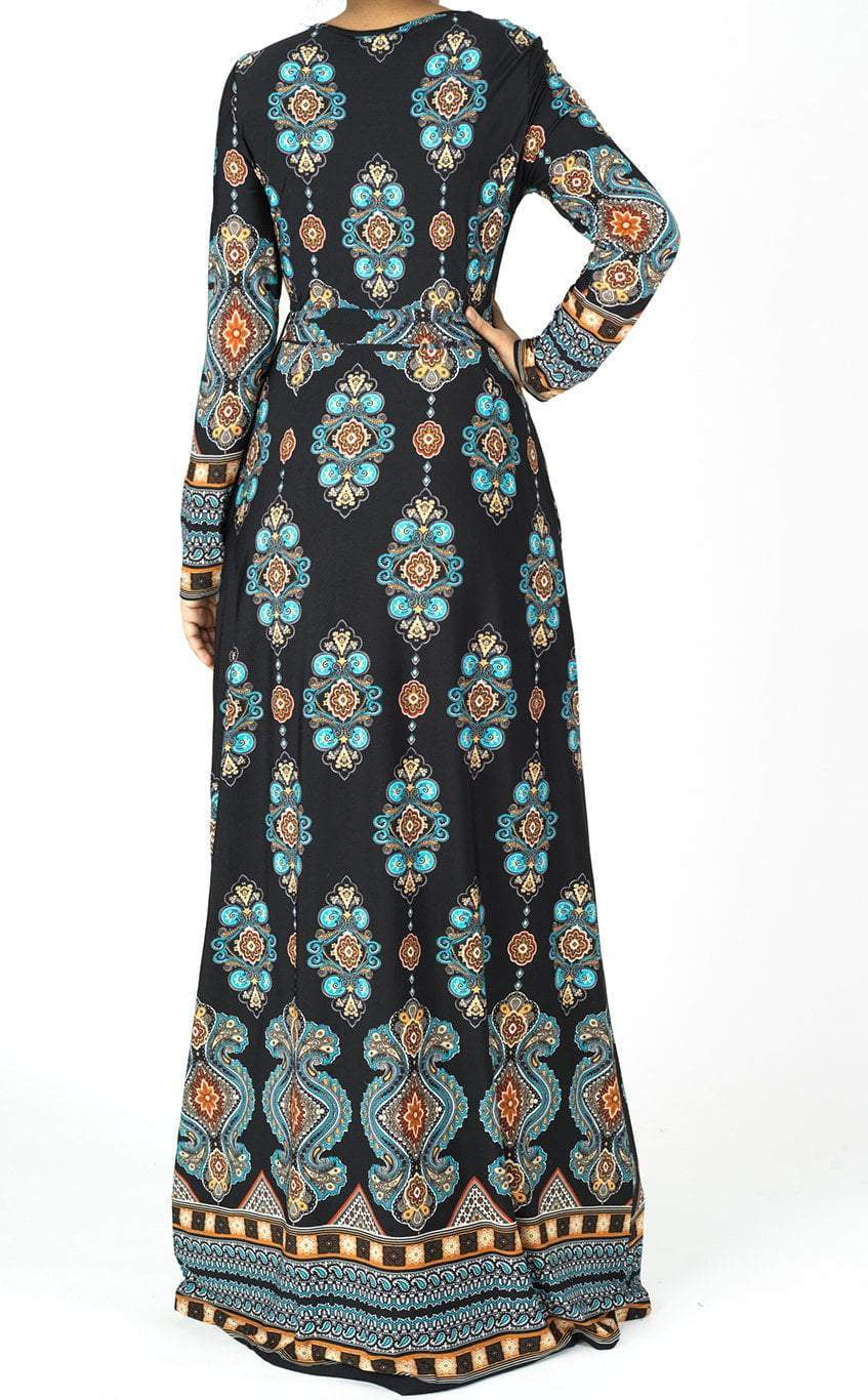 Fleur-de-lis print maxi dress Kabayare