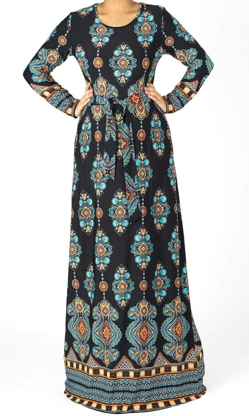 Fleur-de-lis print maxi dress Kabayare