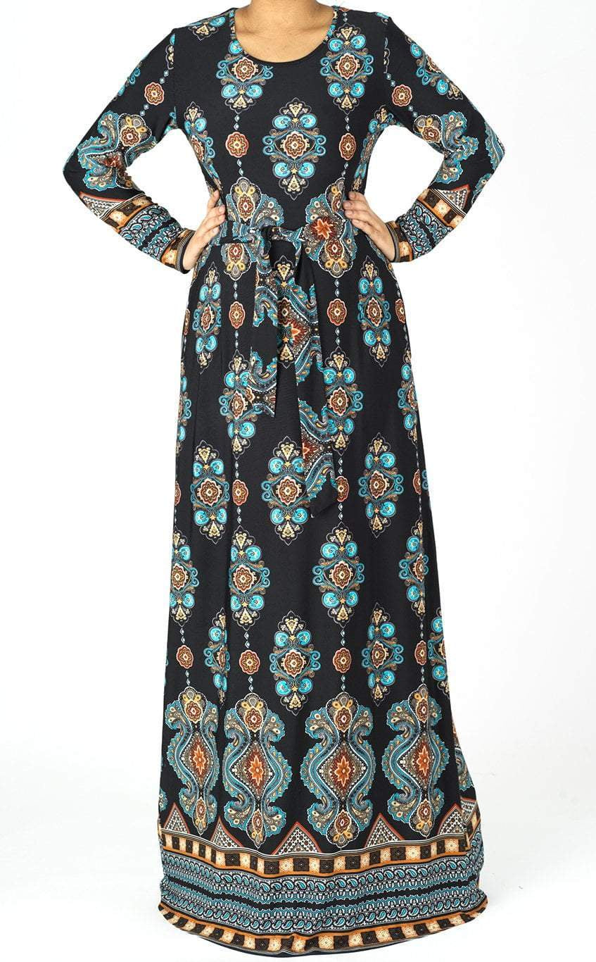 Fleur-de-lis print maxi dress Kabayare