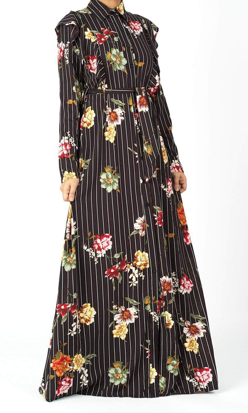 Floral and stripes button maxi dress Kabayare