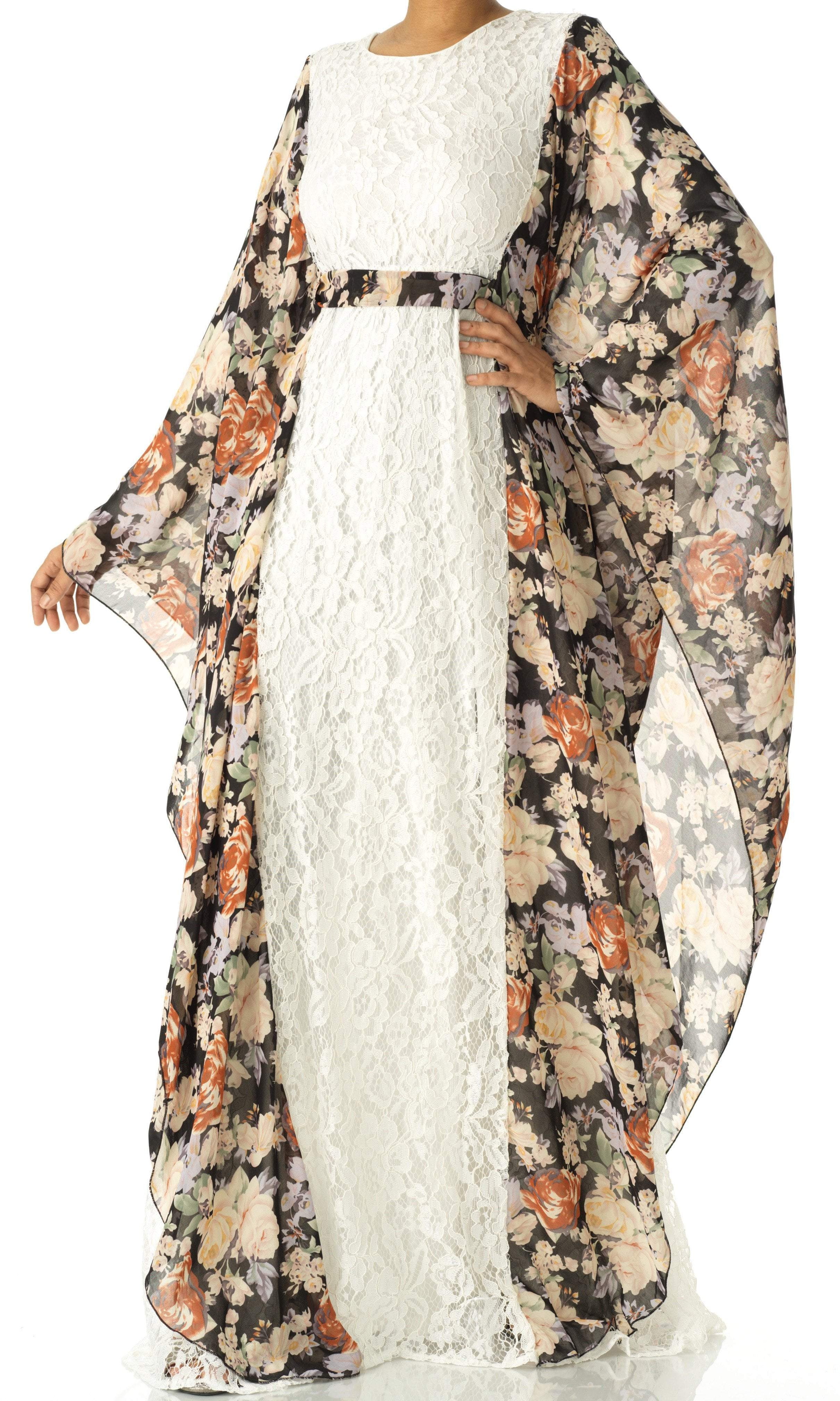 Floral butterfly Chiffon abaya Kabayare