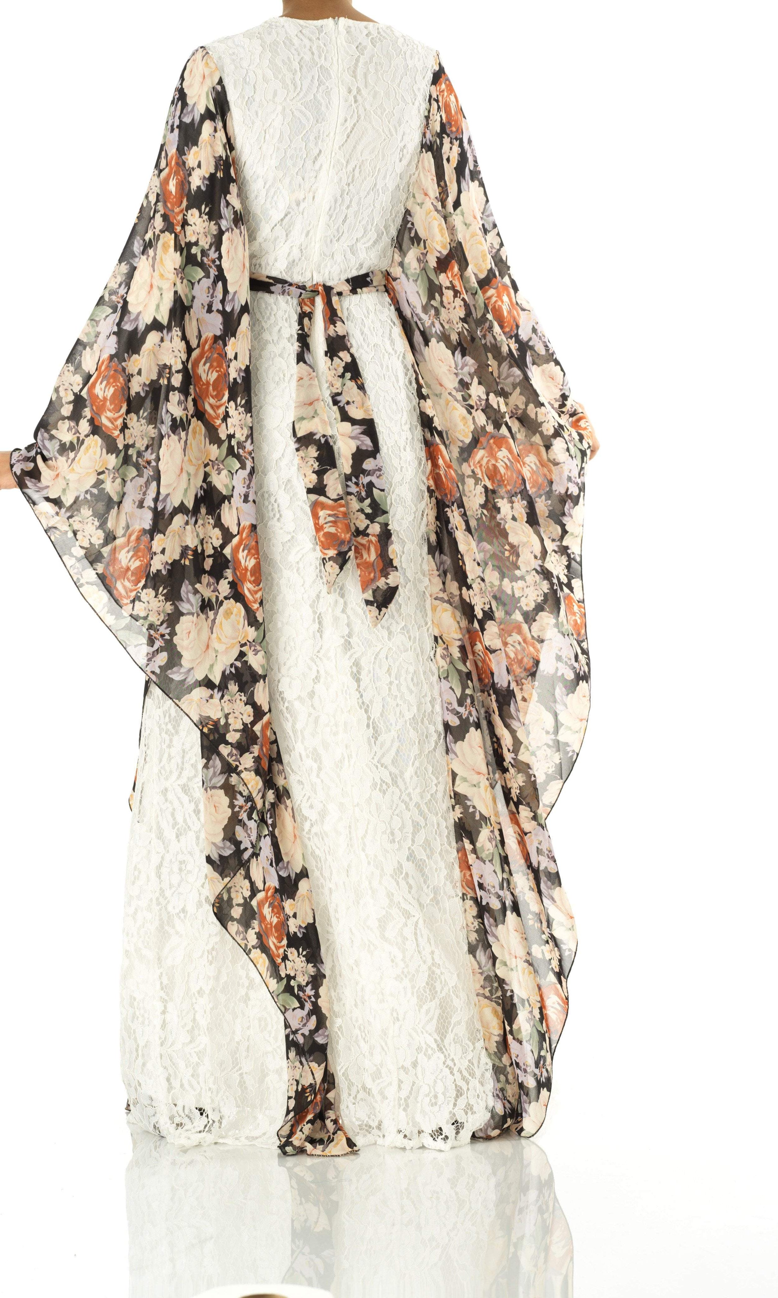 Floral butterfly Chiffon abaya Kabayare