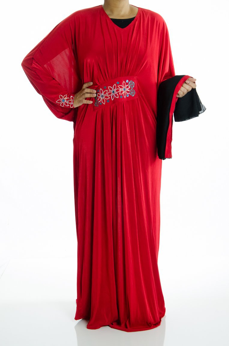 Floral Butterfly Jersey Abaya Kabayare