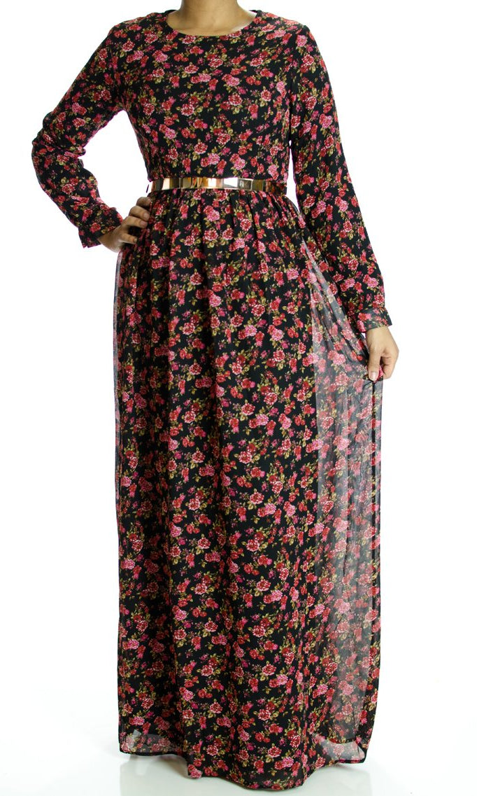 Floral Chiffon Maxi dress Kabayare
