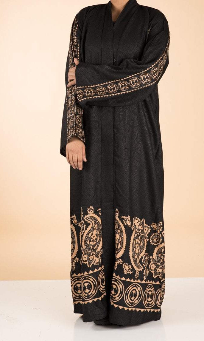 Floral Linen Kimono Abaya Kabayare