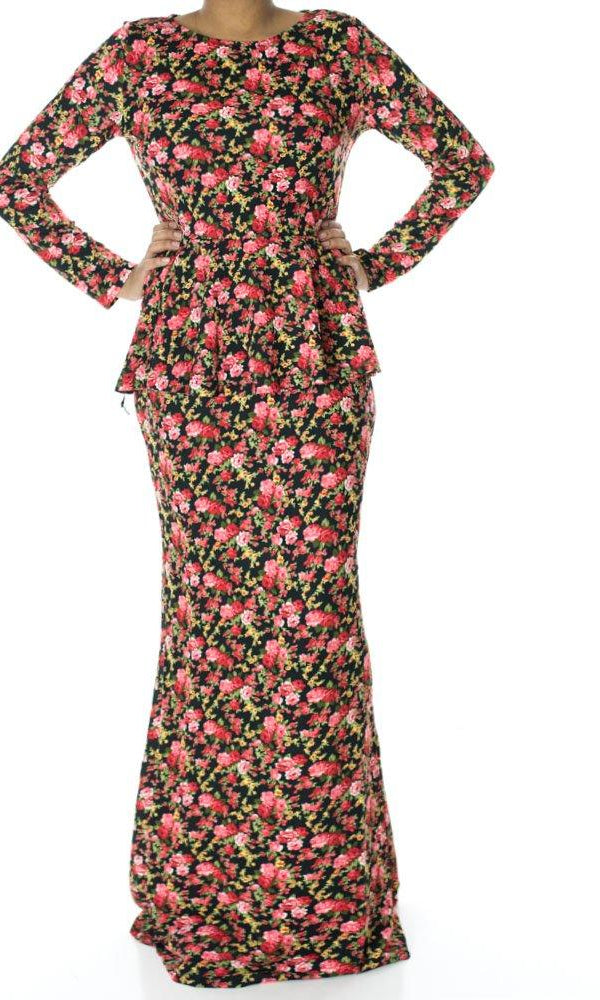 Floral Peplum maxi dress Kabayare