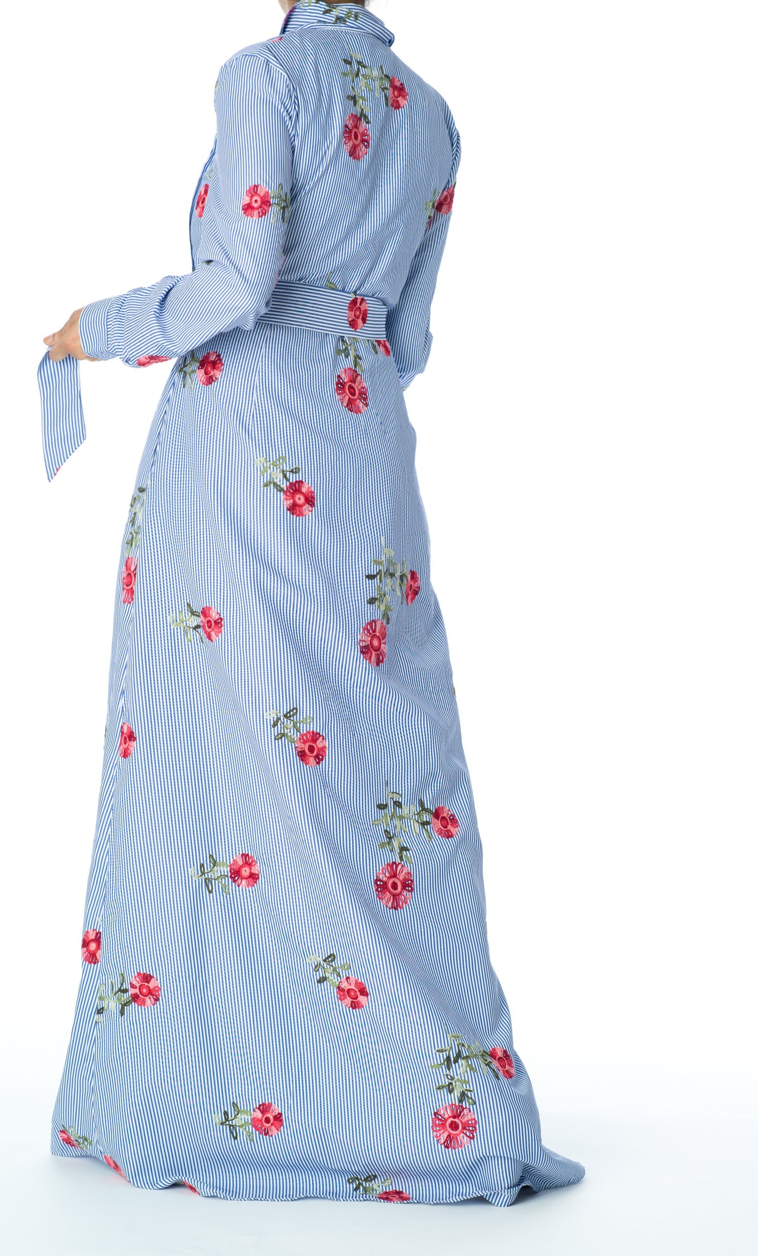 Flower printed maxi button down dress Kabayare