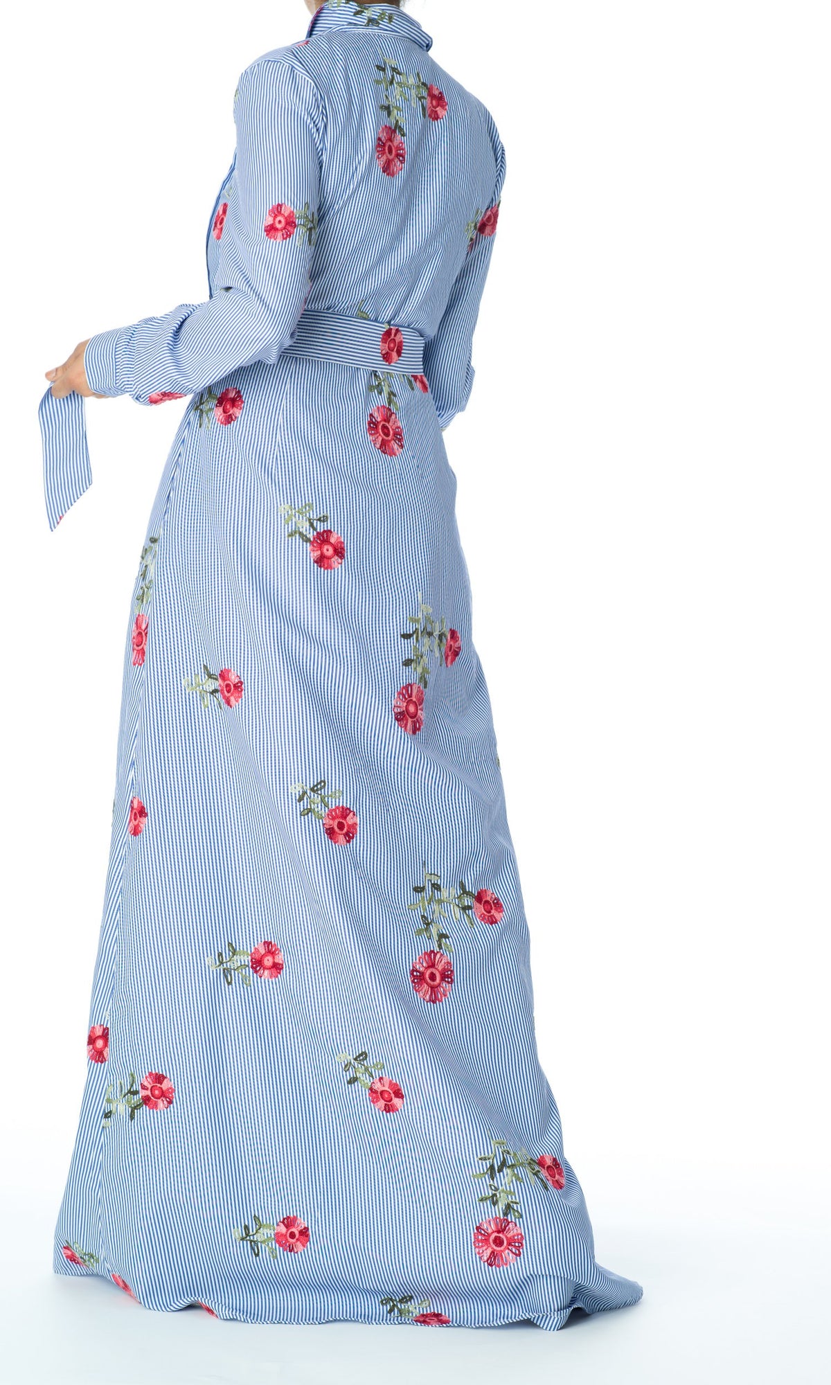 Flower printed maxi button down dress Kabayare