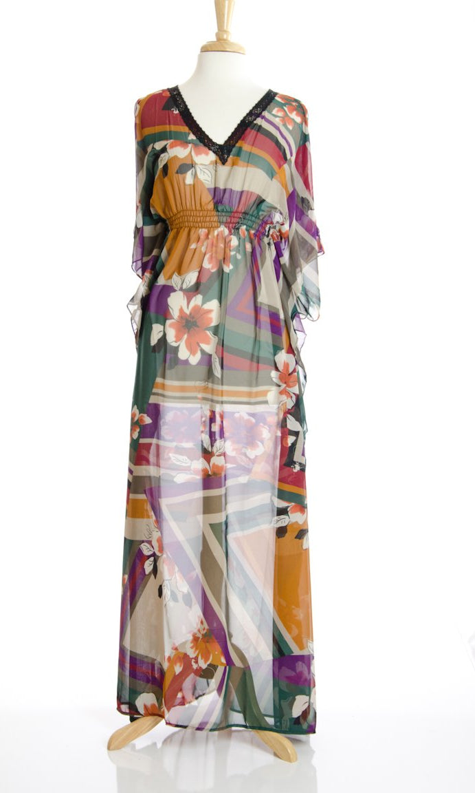 Flowers In the Maze Maxi Dress Kabayare