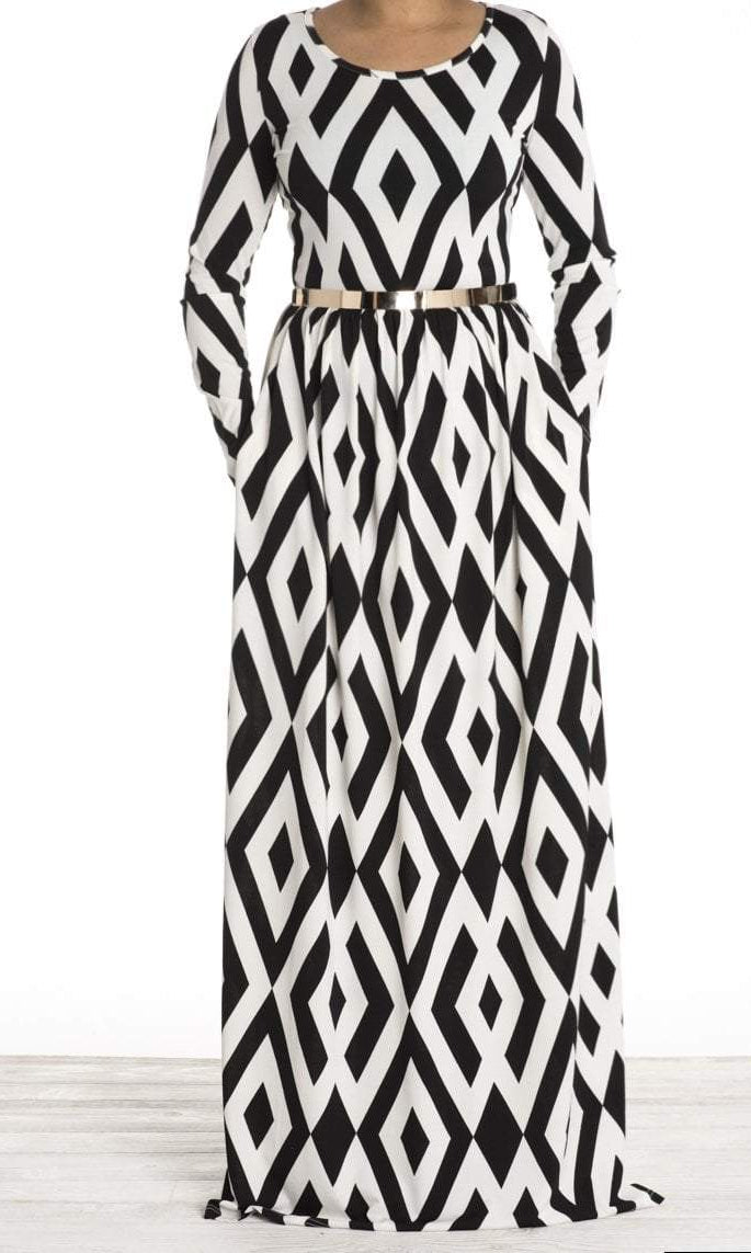 geometric maxi dress Kabayare