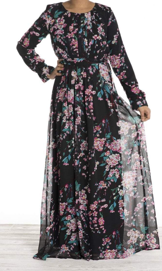 Gladiolus Floral chiffon dress Kabayare