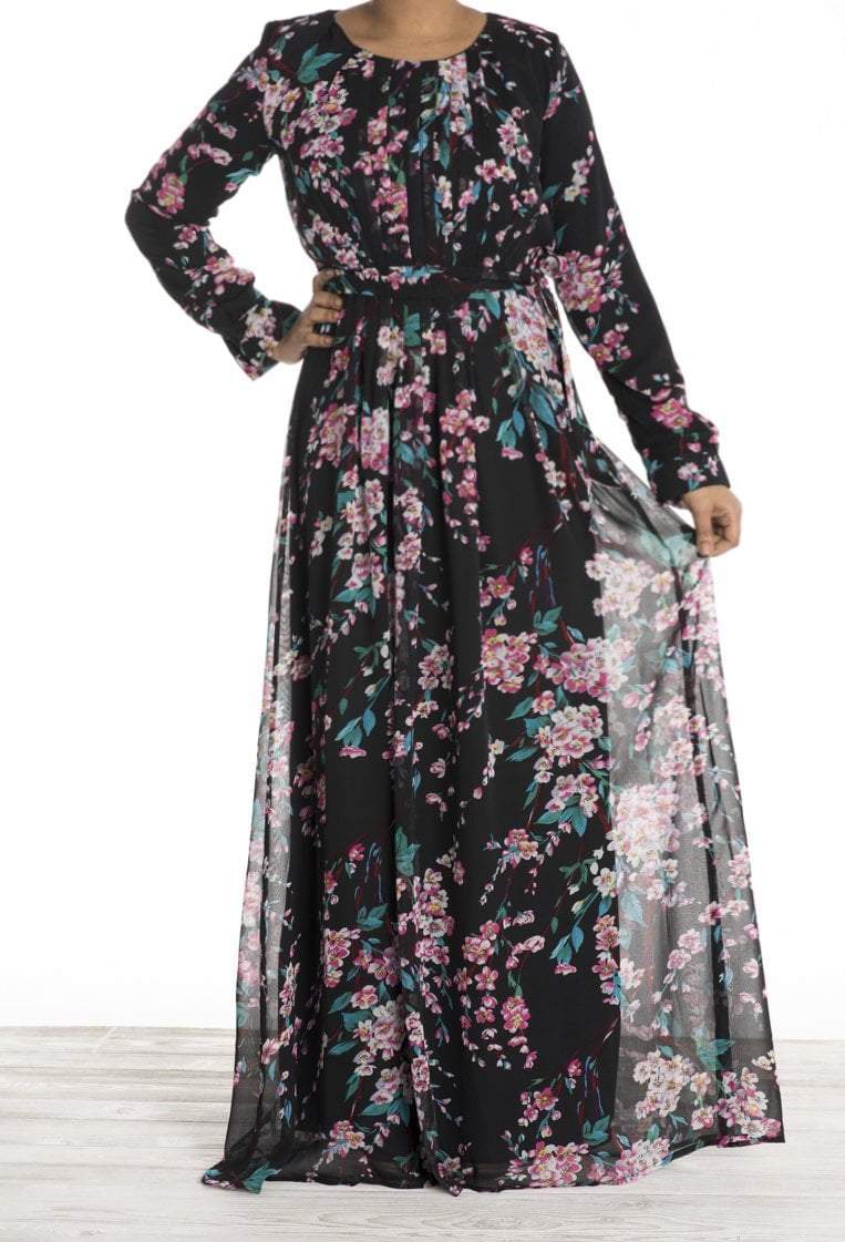 Gladiolus Floral chiffon dress Kabayare