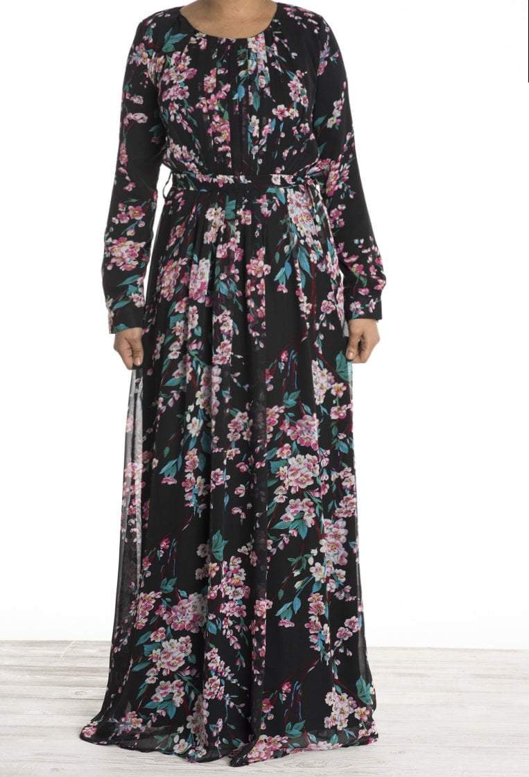 Gladiolus Floral chiffon dress Kabayare