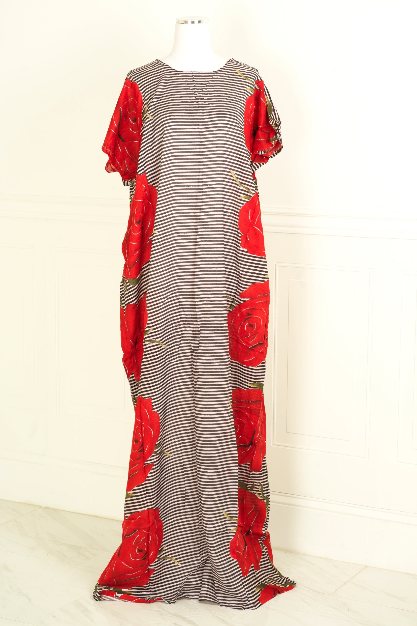 Glitter and stripe rose print bati dress KF