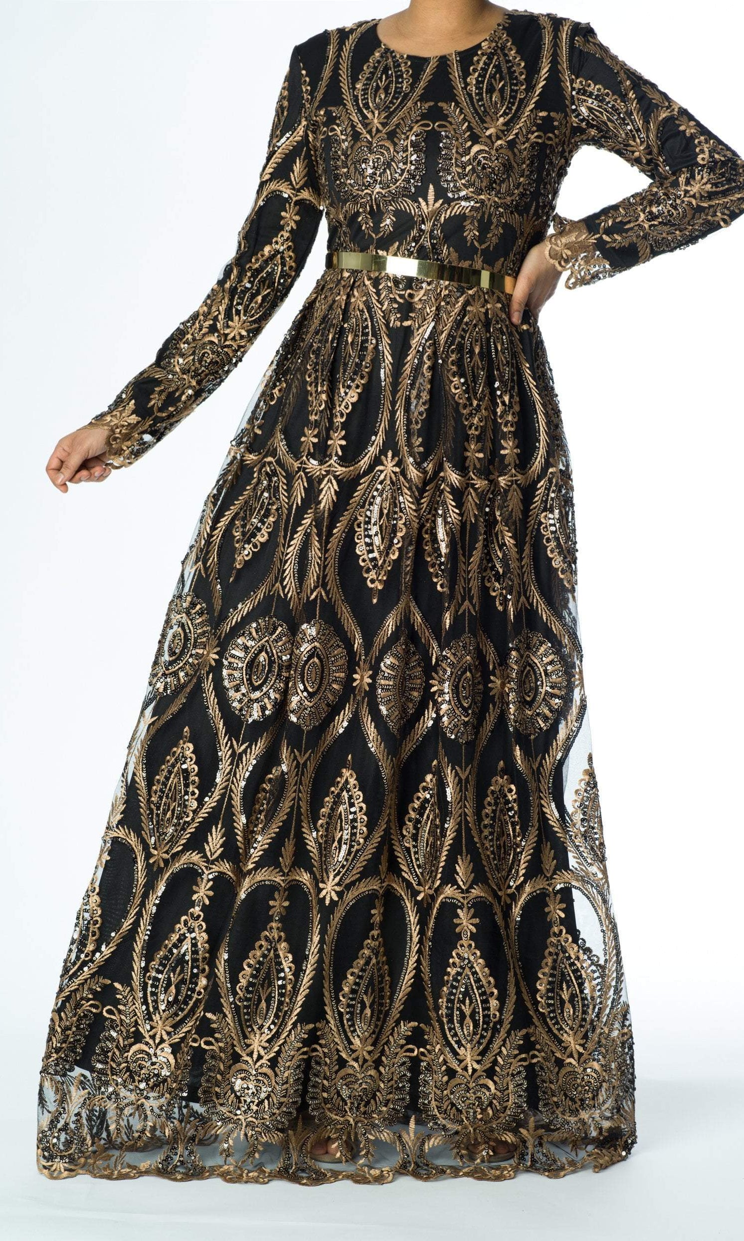 Golden Caterina Modest Gown Kabayare