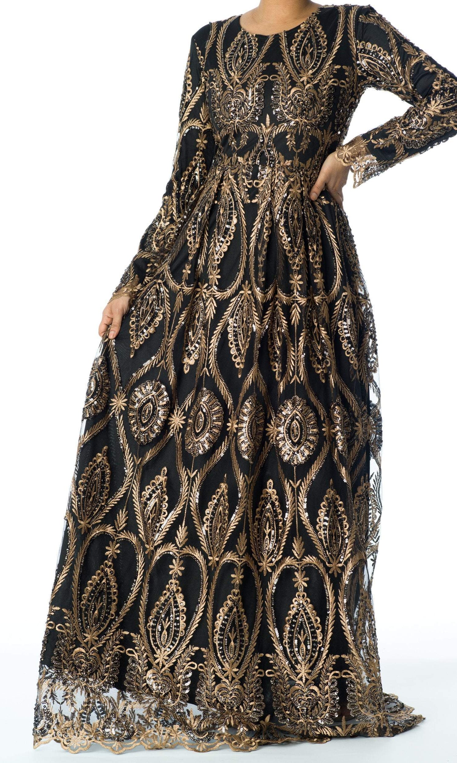 Golden Caterina Modest Gown Kabayare