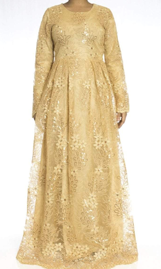 Golden embroidered Princess Gown Kabayare