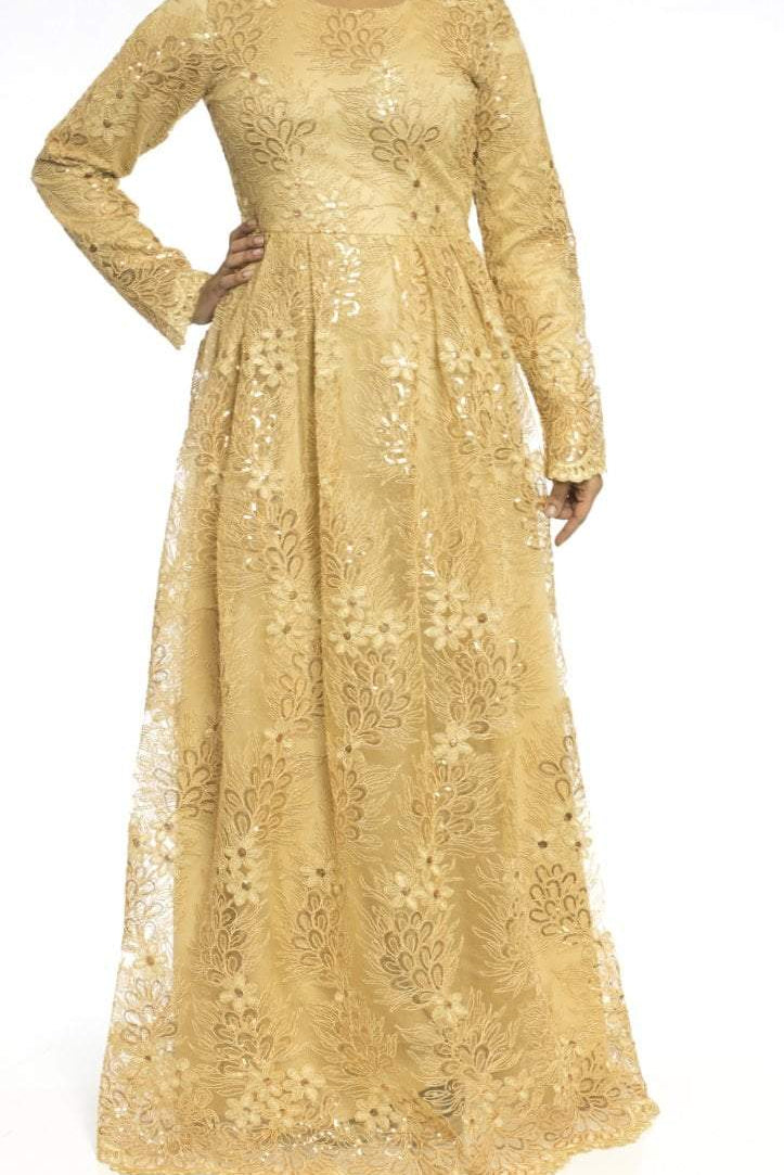 Golden embroidered Princess Gown Kabayare
