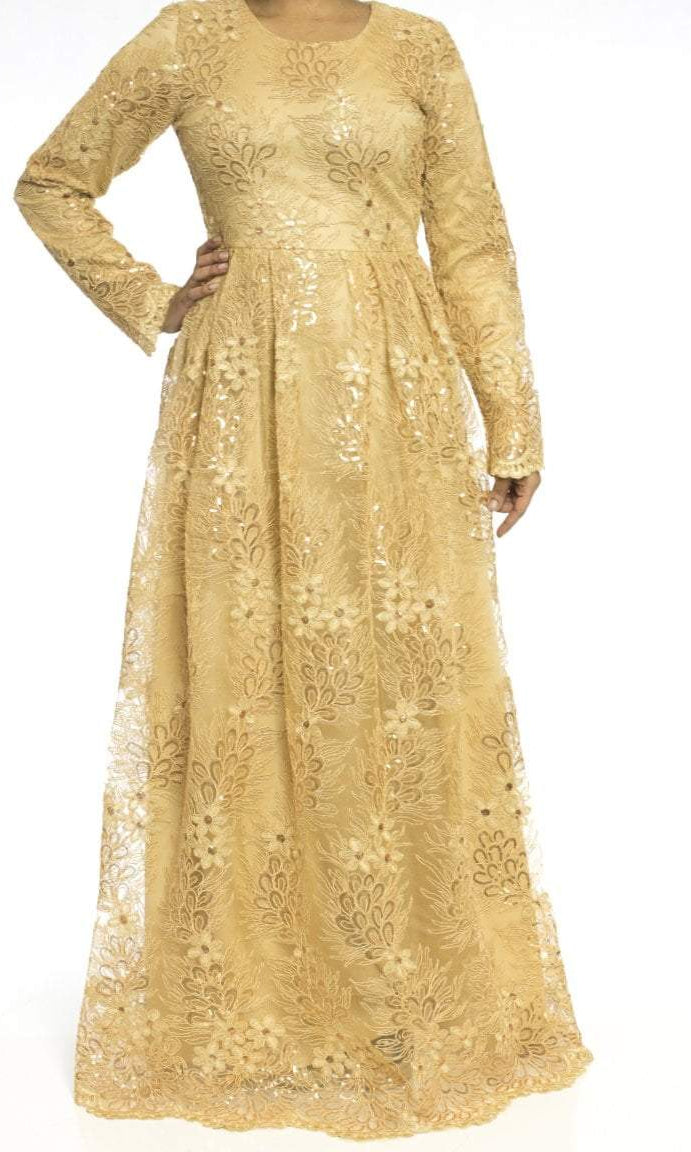 Golden embroidered Princess Gown Kabayare