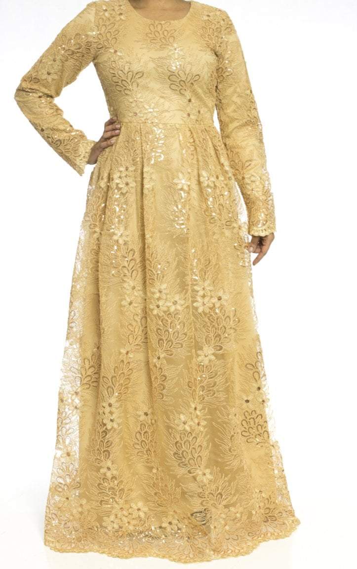 Golden embroidered Princess Gown Kabayare