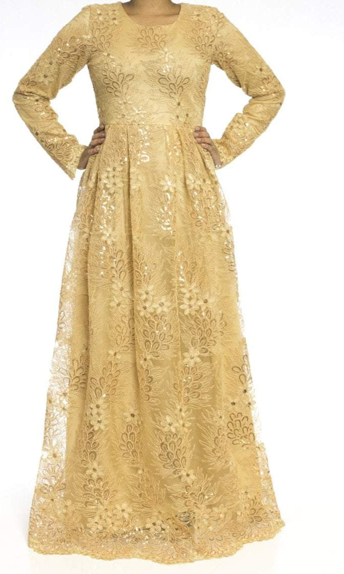 Golden embroidered Princess Gown Kabayare