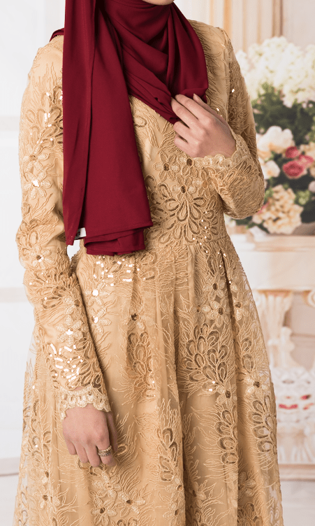 Golden embroidered Princess Gown Kabayare