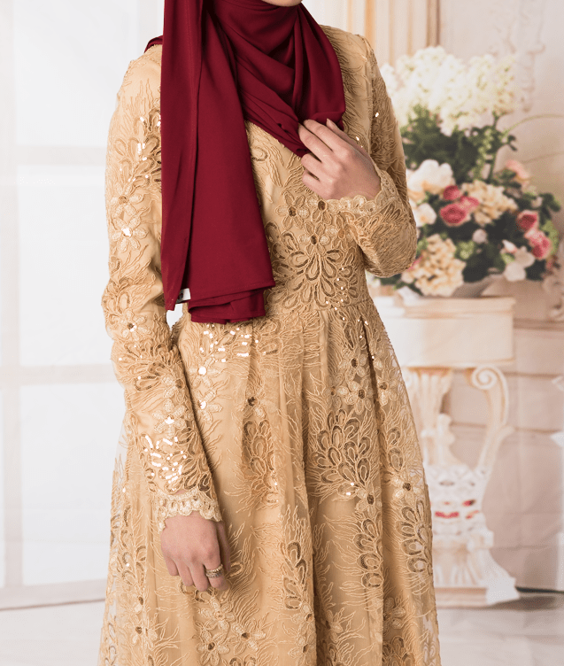 Golden embroidered Princess Gown Kabayare