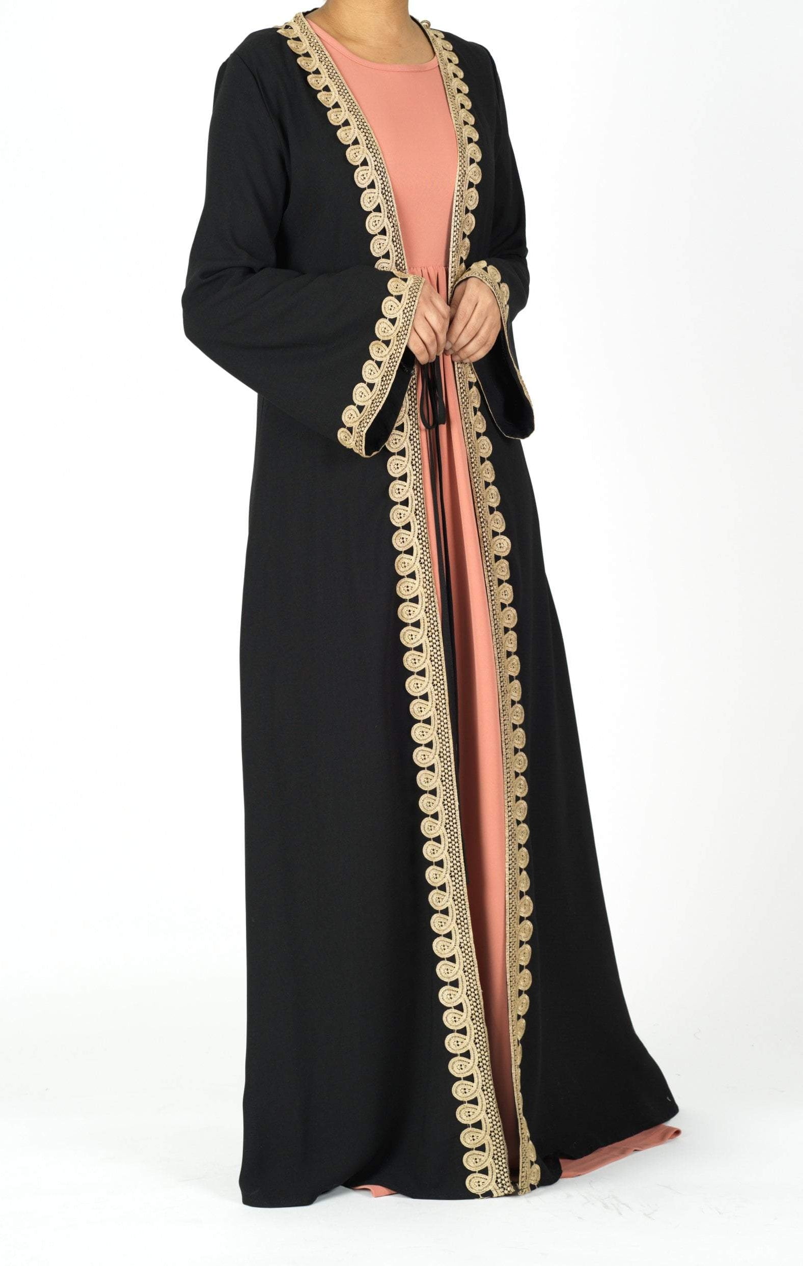 Gorgeous golden detail abaya Kabayare