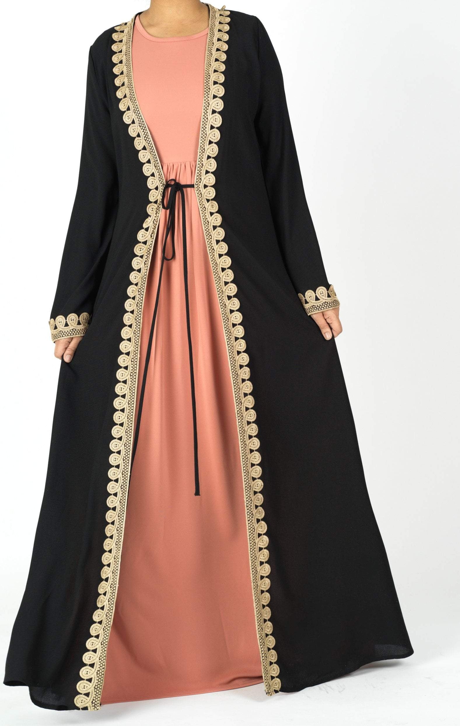 Gorgeous golden detail abaya Kabayare