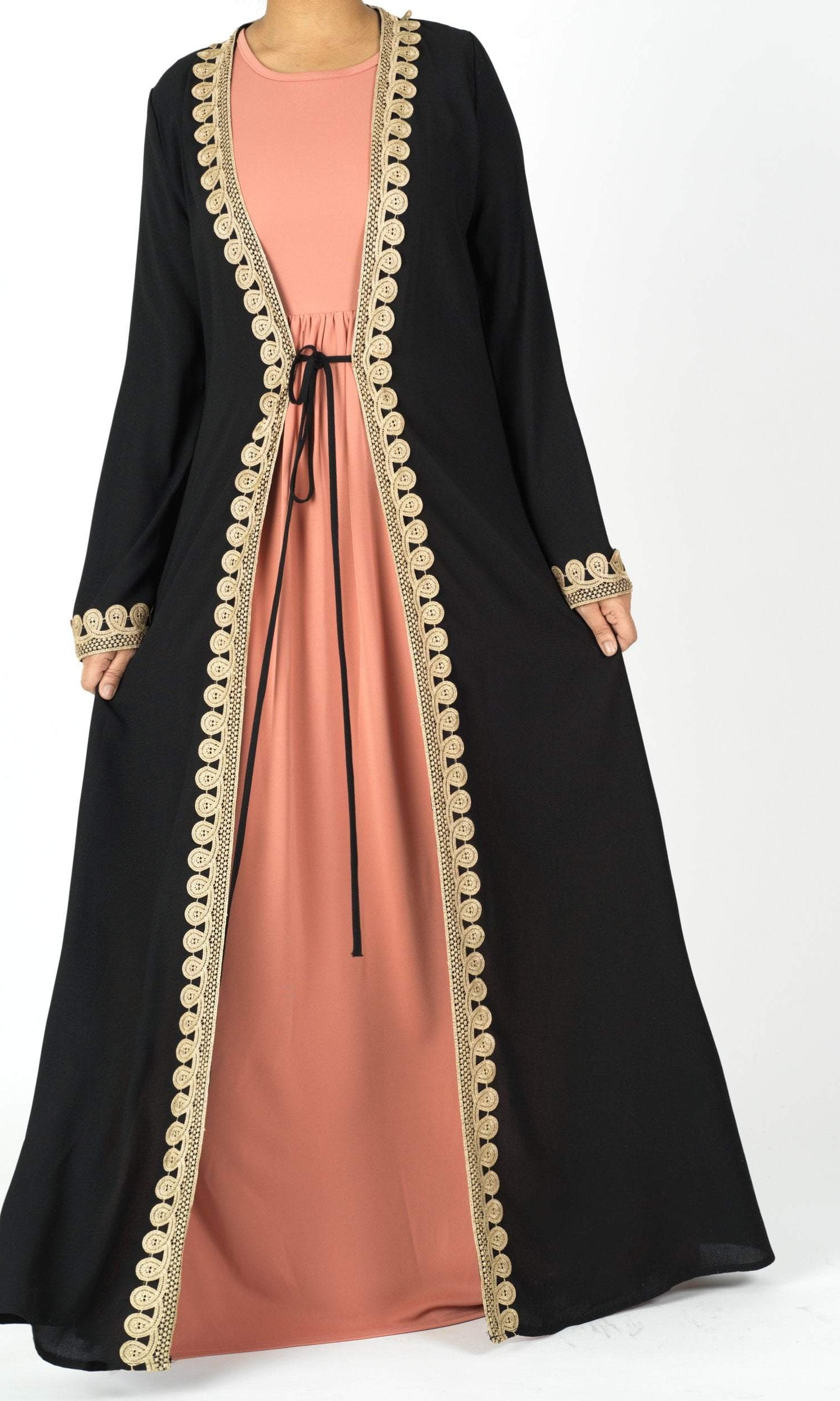 Gorgeous golden detail abaya Kabayare