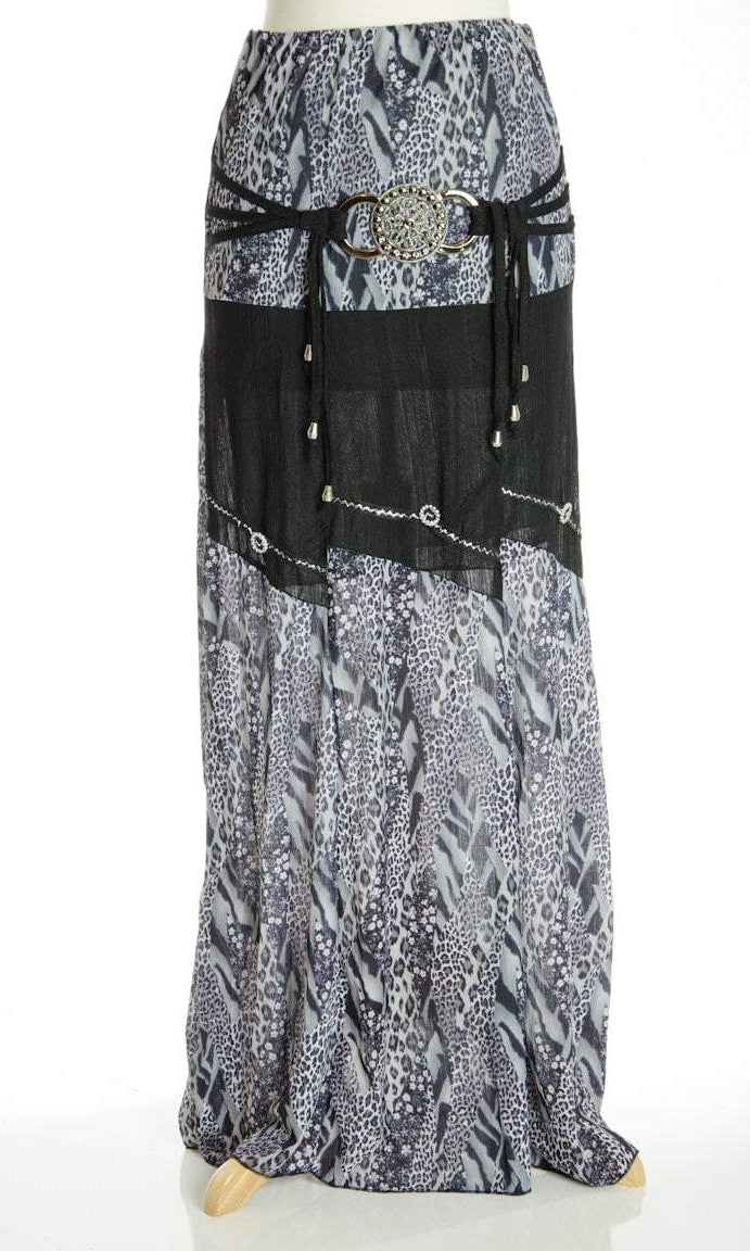 Gray Animal Lace Skirt Kabayare