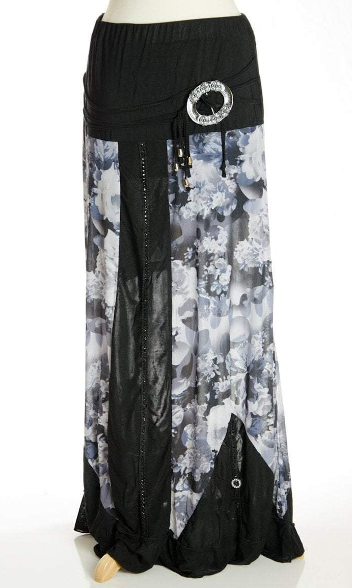Gray floral lace Skirt Kabayare